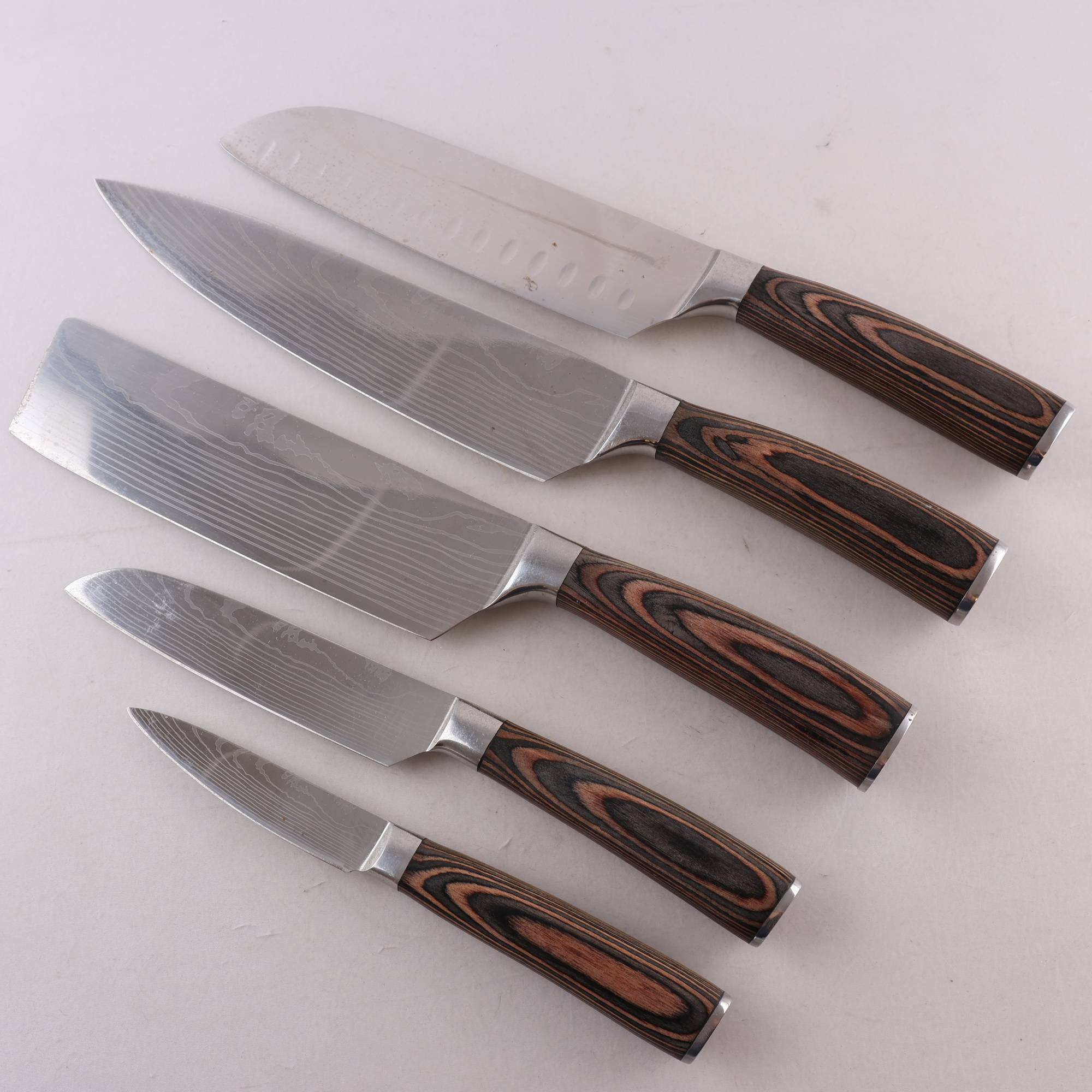 Köksknivar och hacka, rostfritt stål, Ikigai, Japan, 5 st