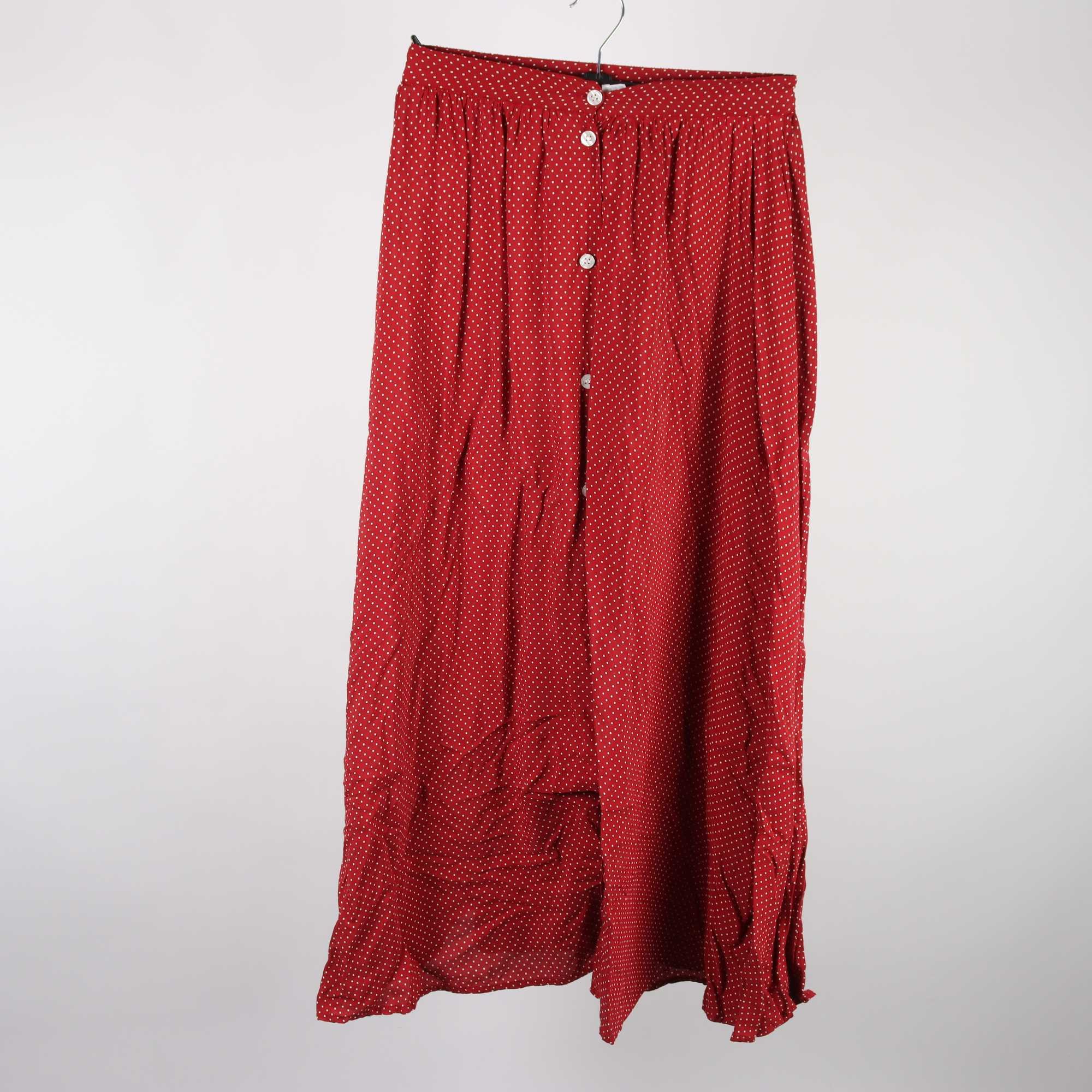 Kjol, Hennes, röd, vit, prickig, stl. 36