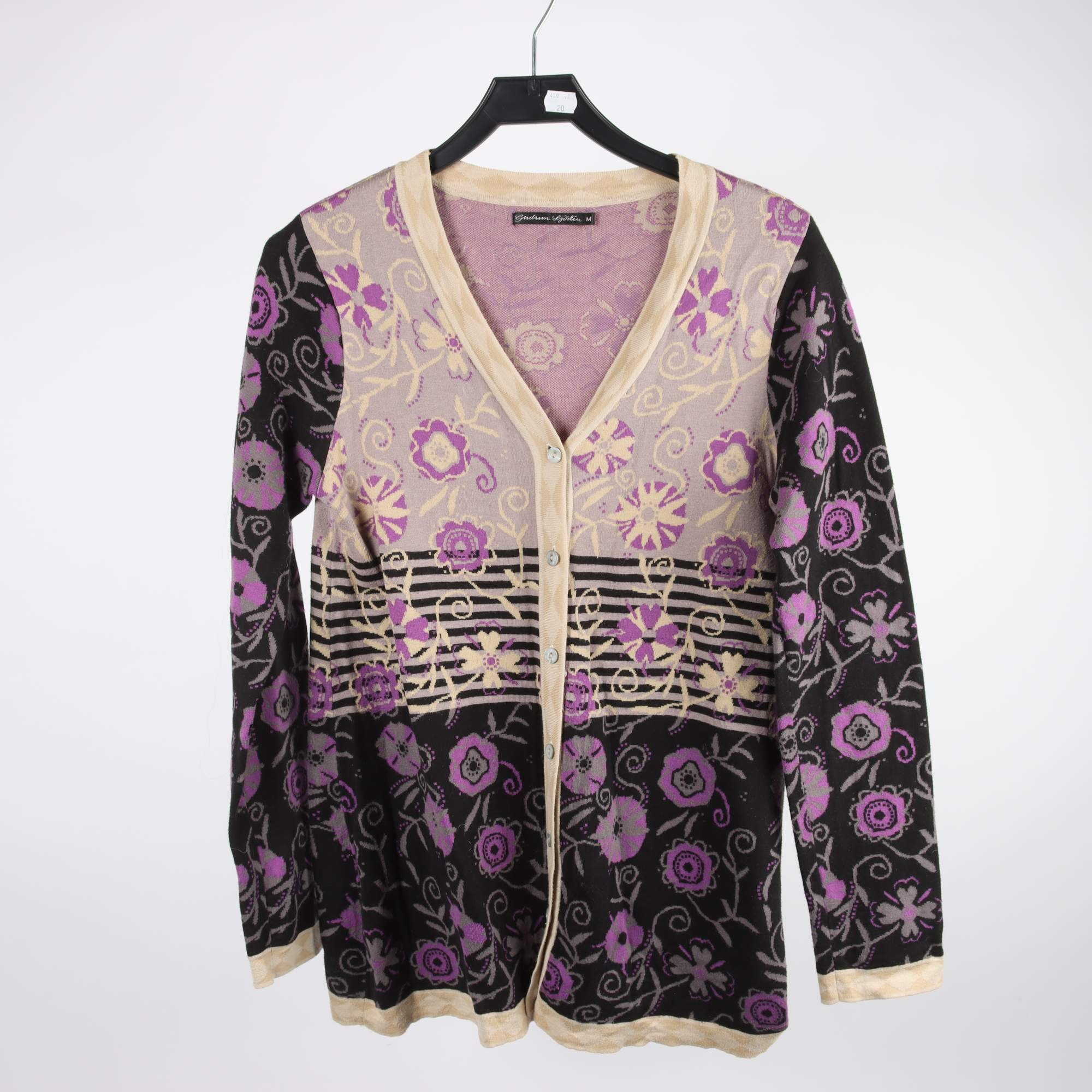 Kofta, Gudrun Sjödèn, lila, svart, beige, mönstrad, stl. M