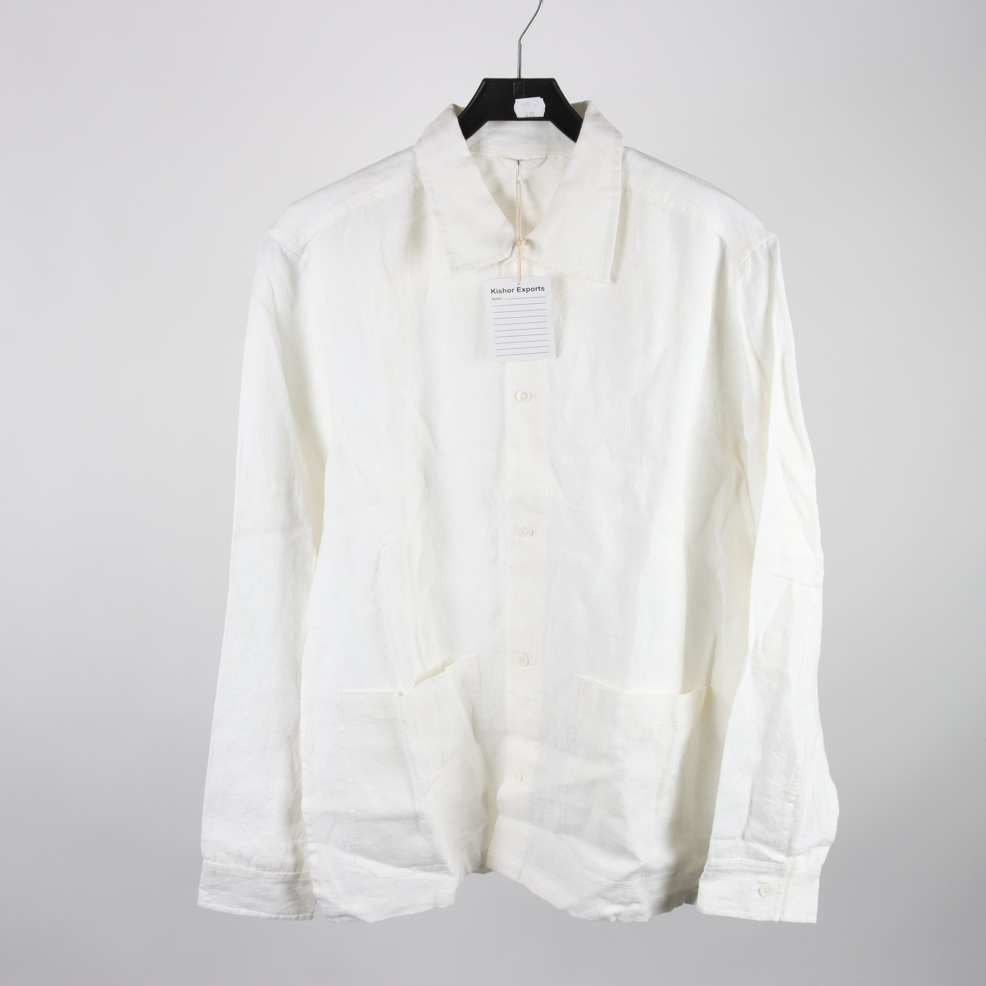 Skjortjacka, Okänd, vit, lin, stl. M.