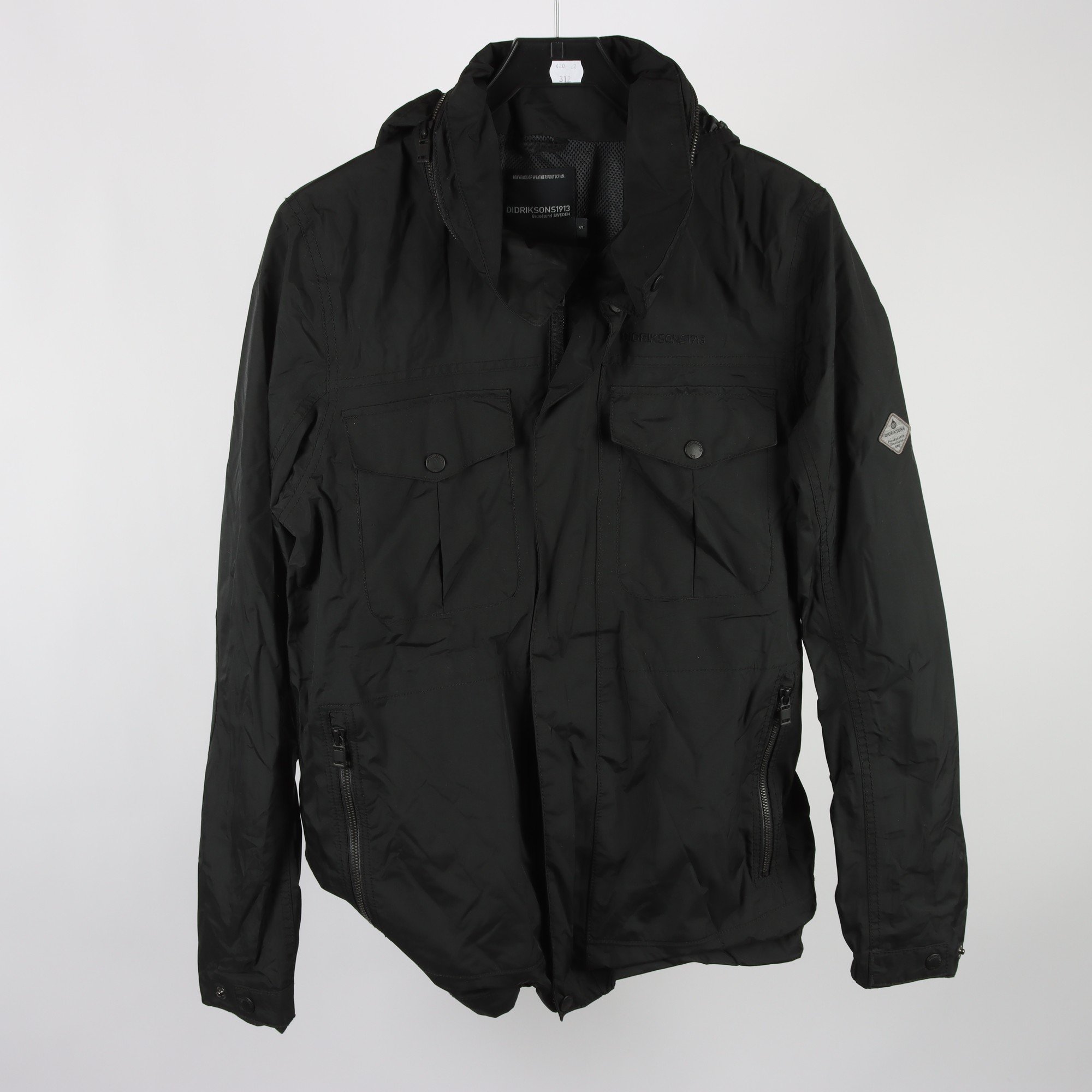 Vindjacka, Didroksons, svart, stl. S.