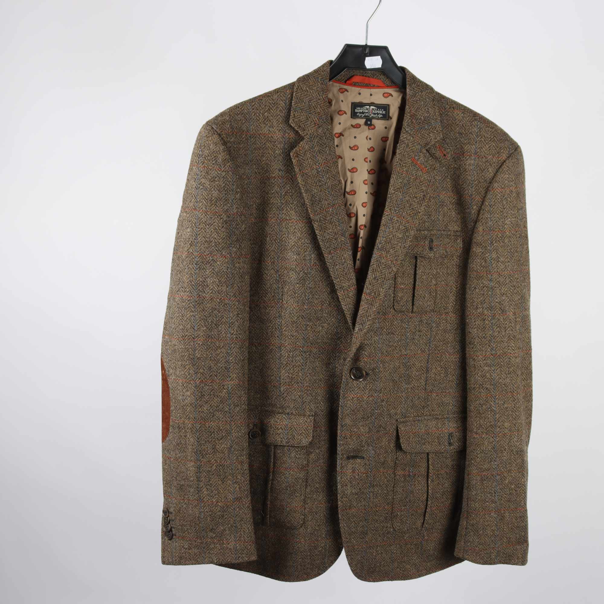 Kavaj, Hampton Republic, grå, grön, ull, stl. 50.