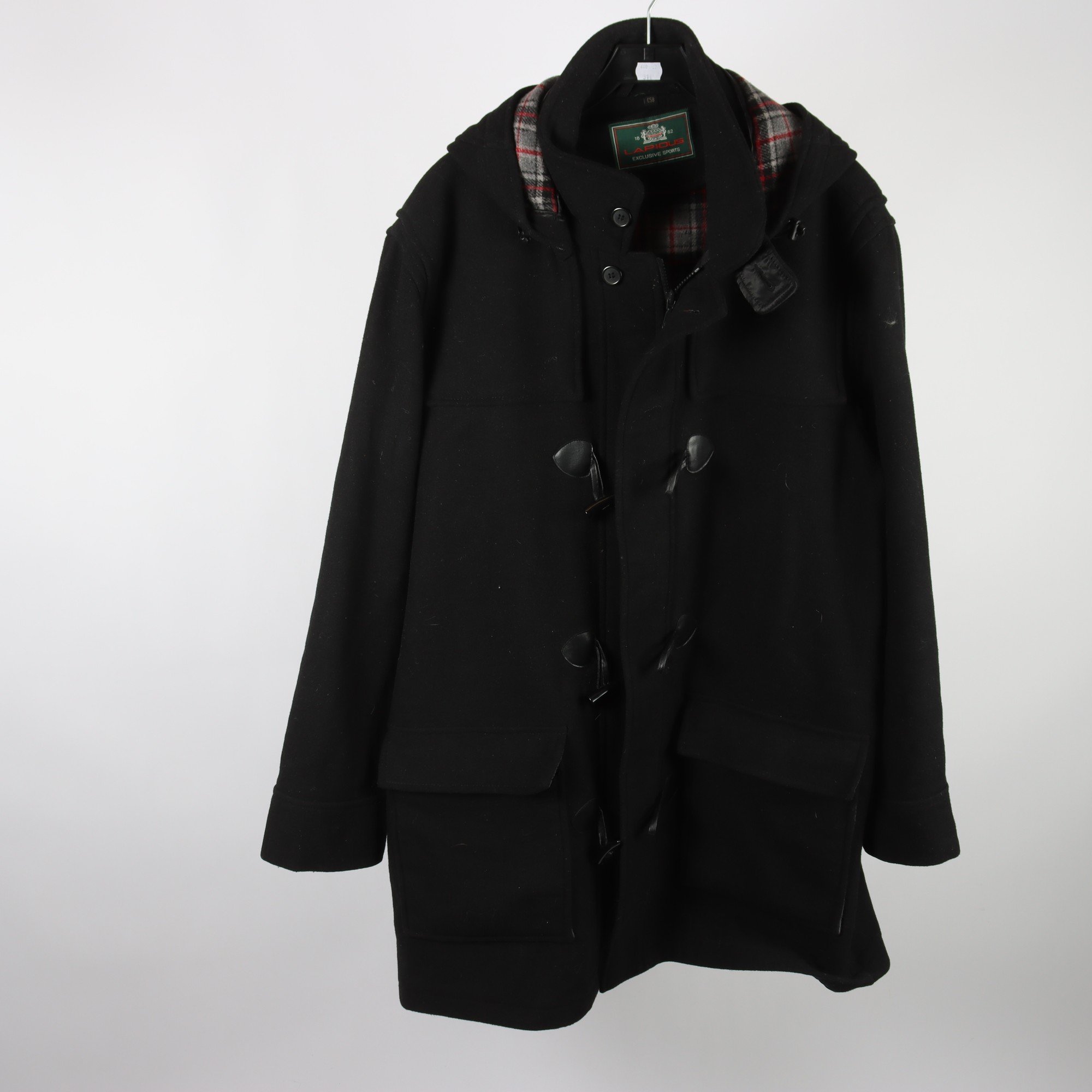 Duffel, Lapidus, svart, ull, stl. 58.