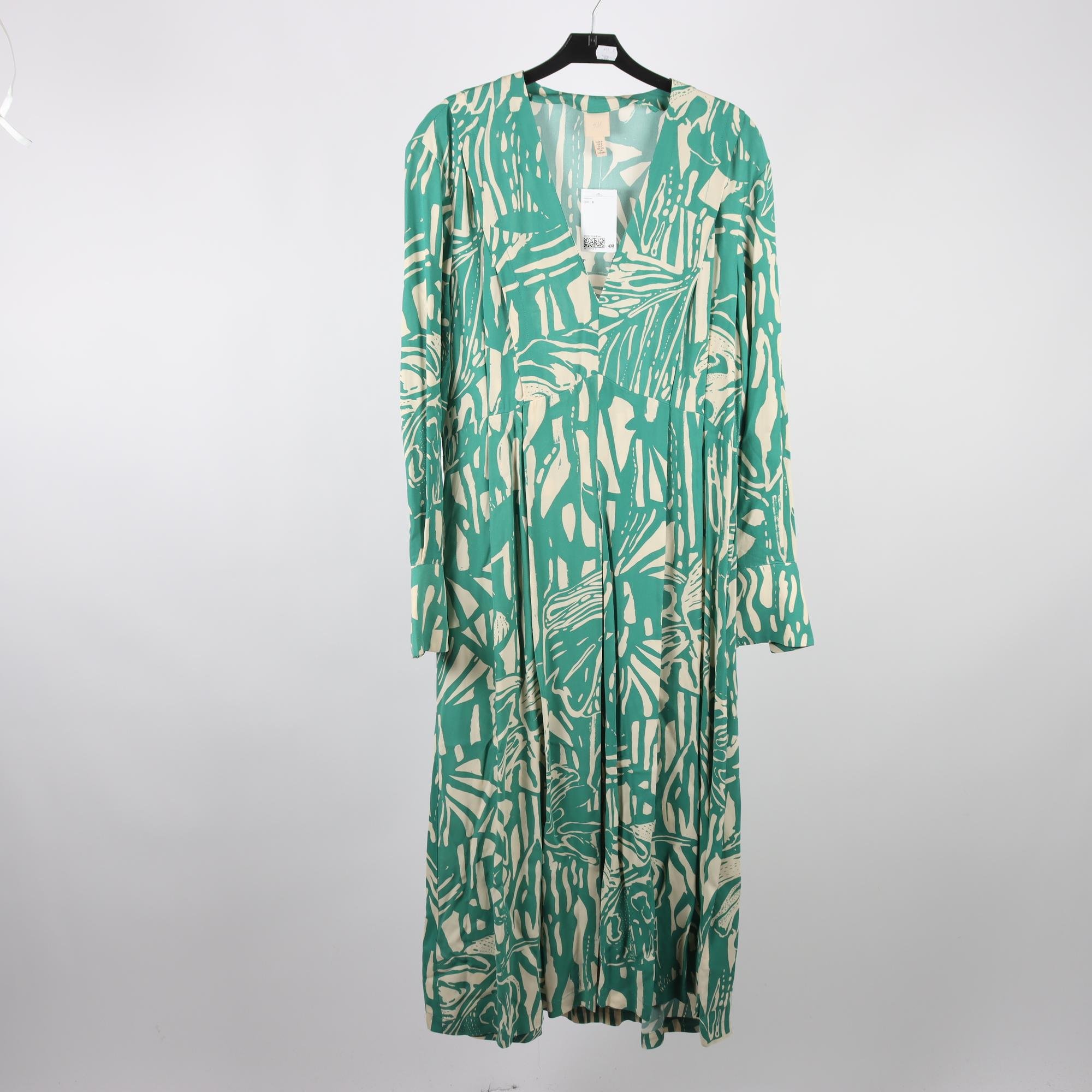 Klänning, H&M, grön, mönstrad, stl. S