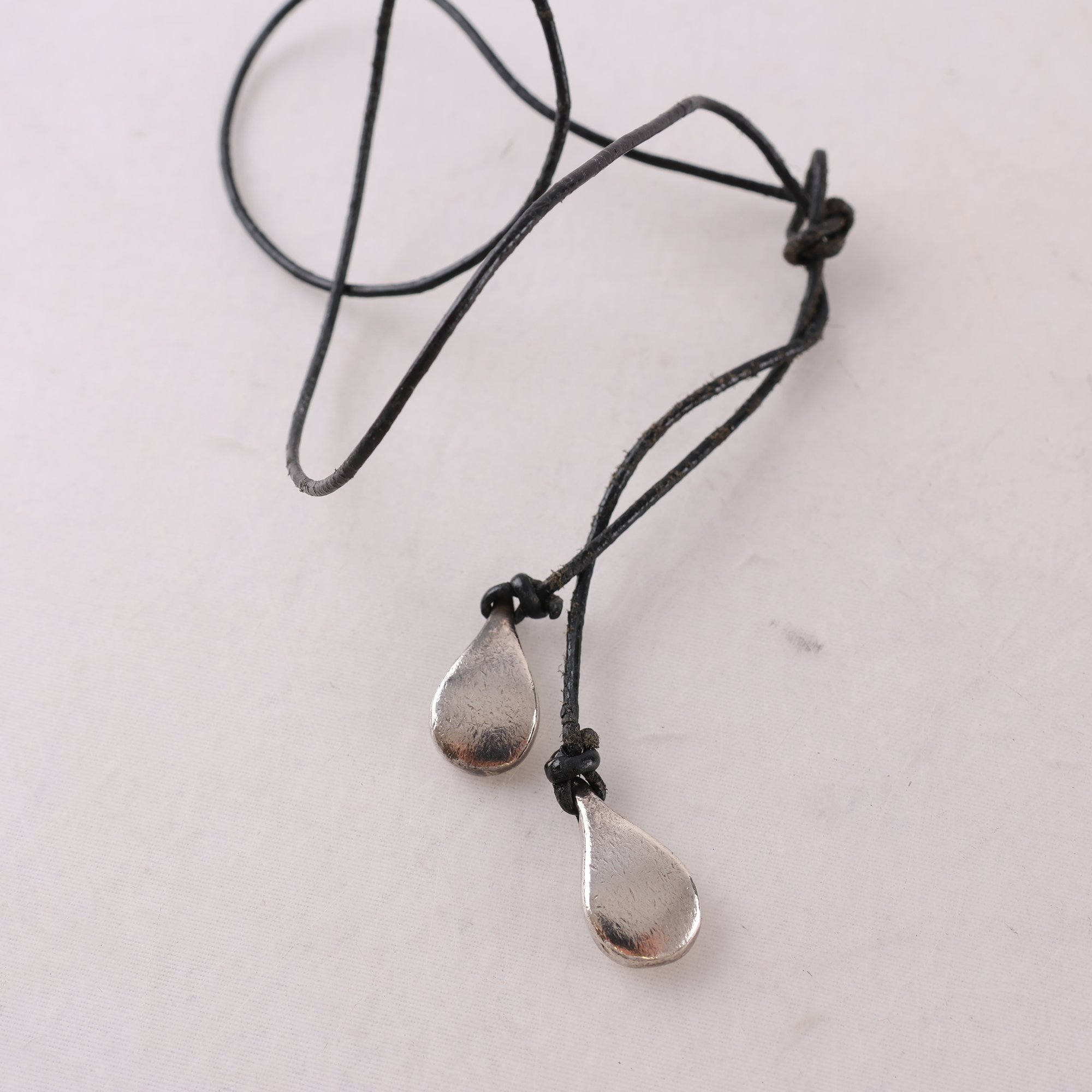 Halsband, armband, silver 925, skinn, Efva Attling, brv: 15.2g