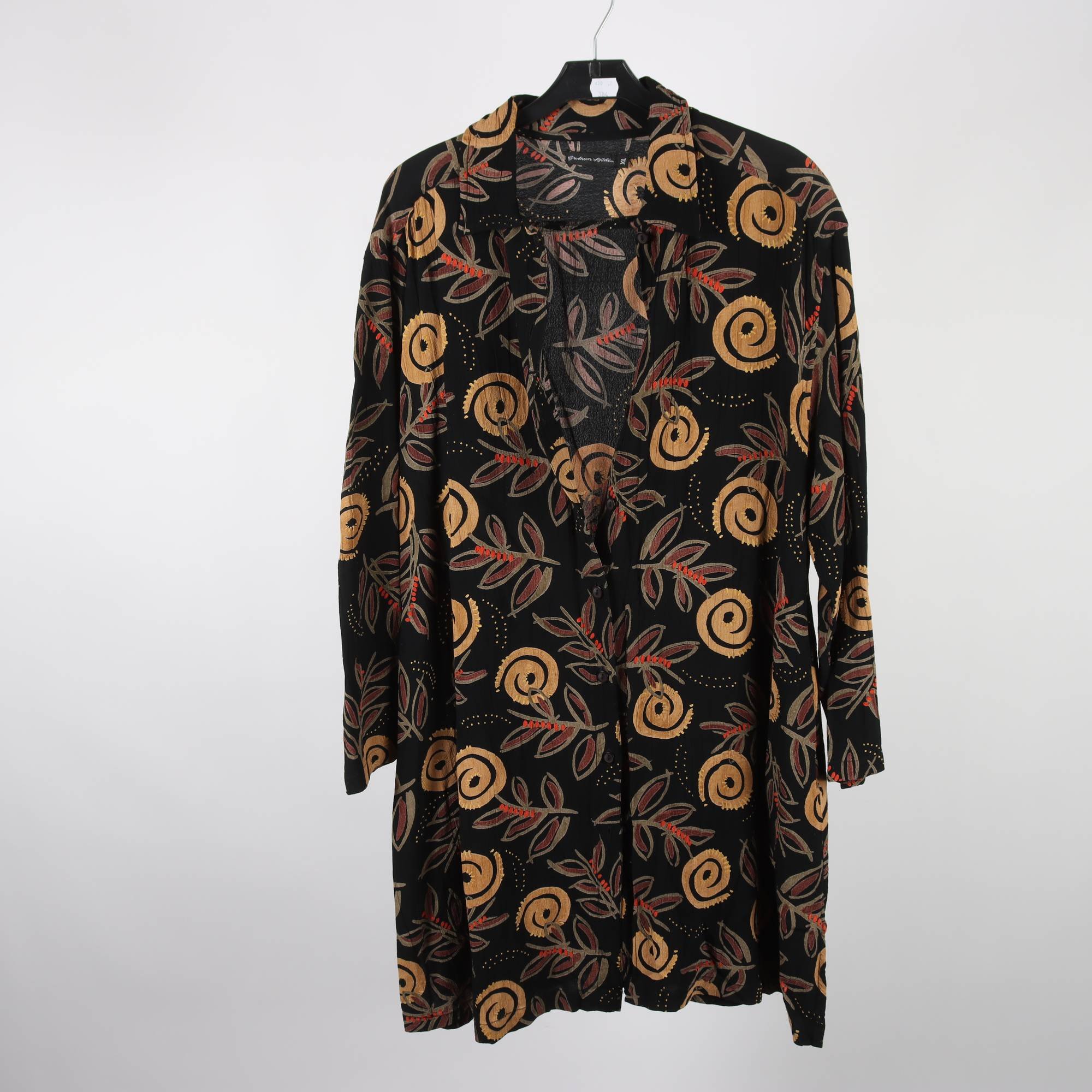 Klänning, Gudrun Sjödén, mönstrad, svart, stl. XL.