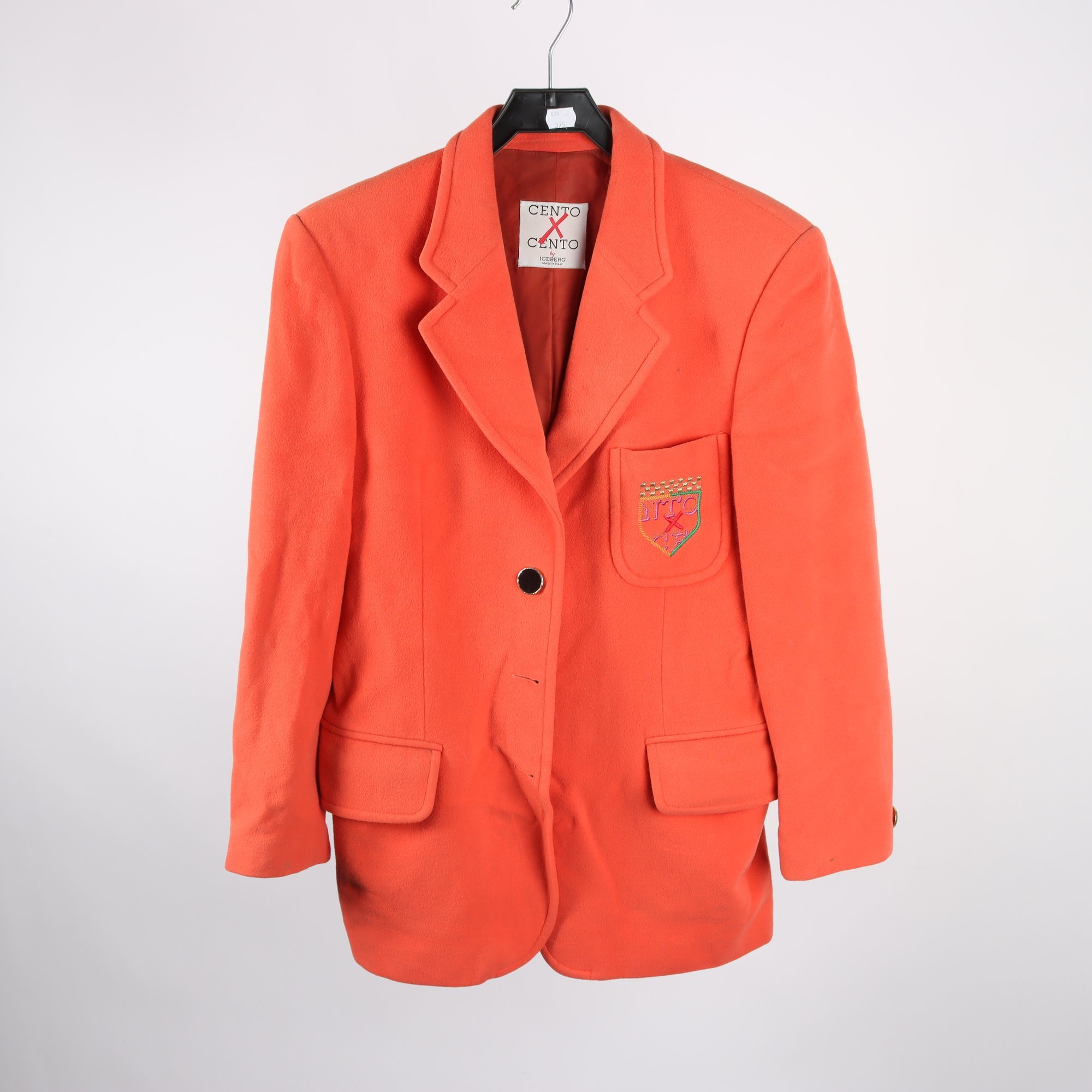 Kavaj, Cento x Iceberg, orange, ull, cashmere, stl. 42.