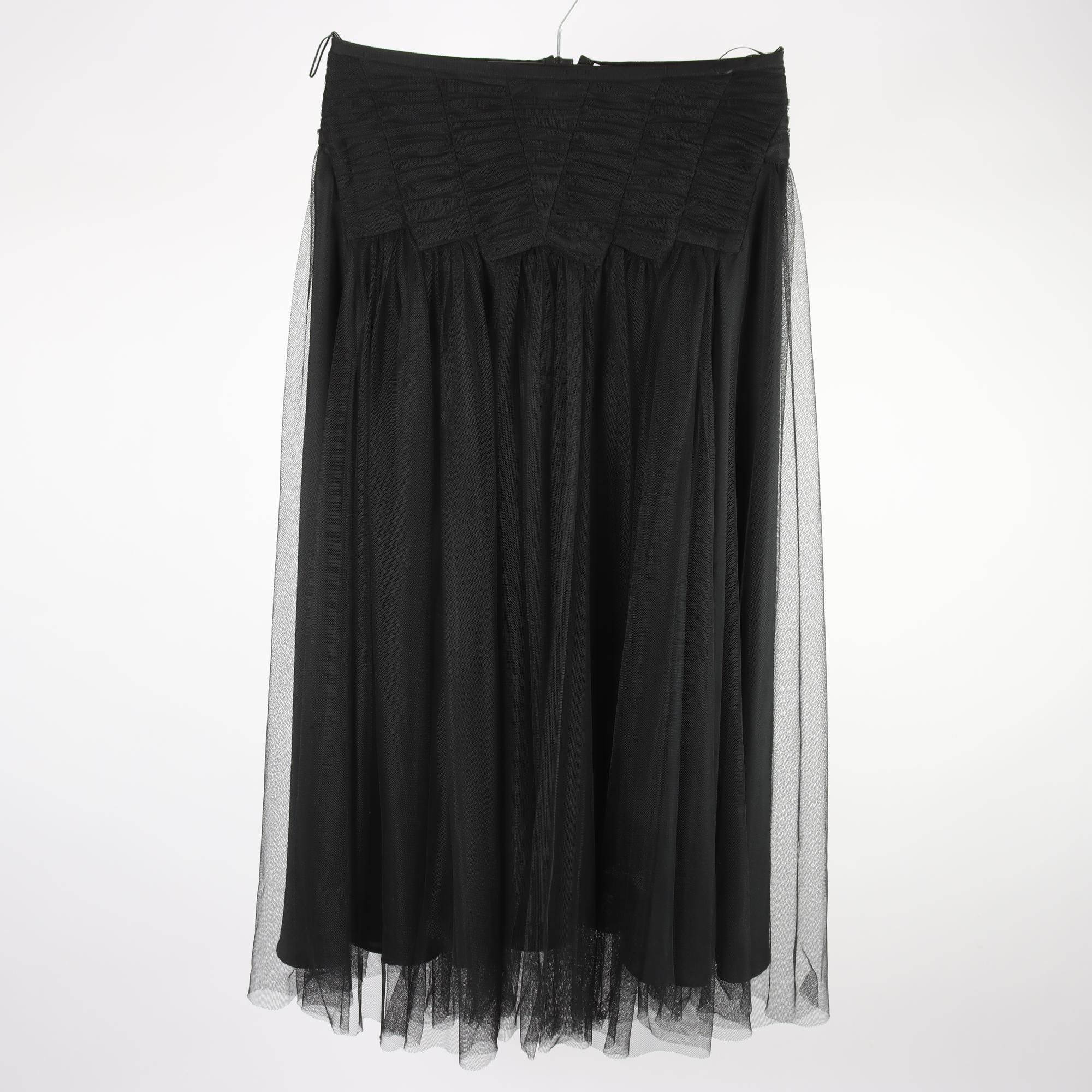 Kjol, MaxMara, svart, tyll, stl. 38