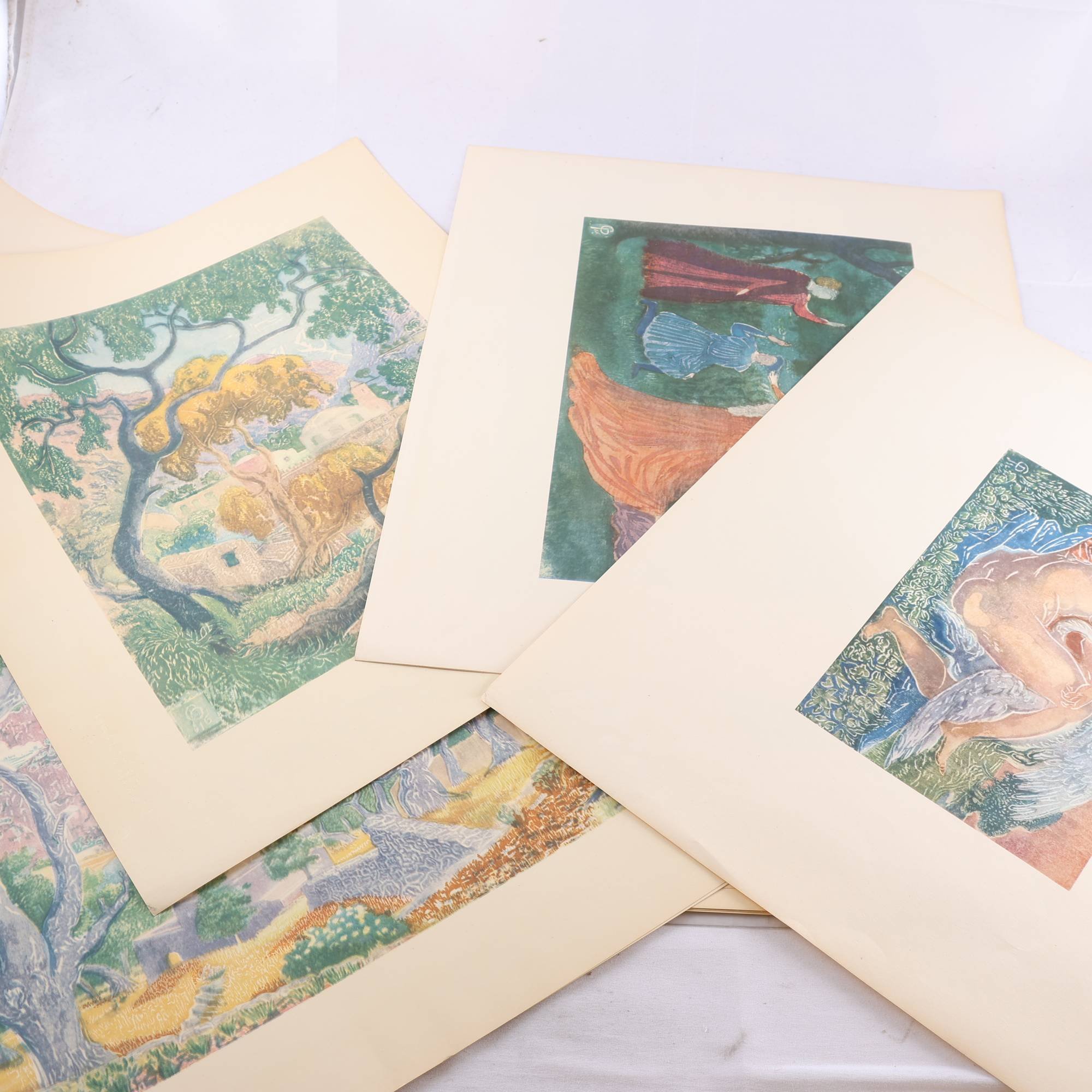 Planscher, efter färgträsnitt, Carl Palme, (1879-1960), 16 st. Samfraktas ej.