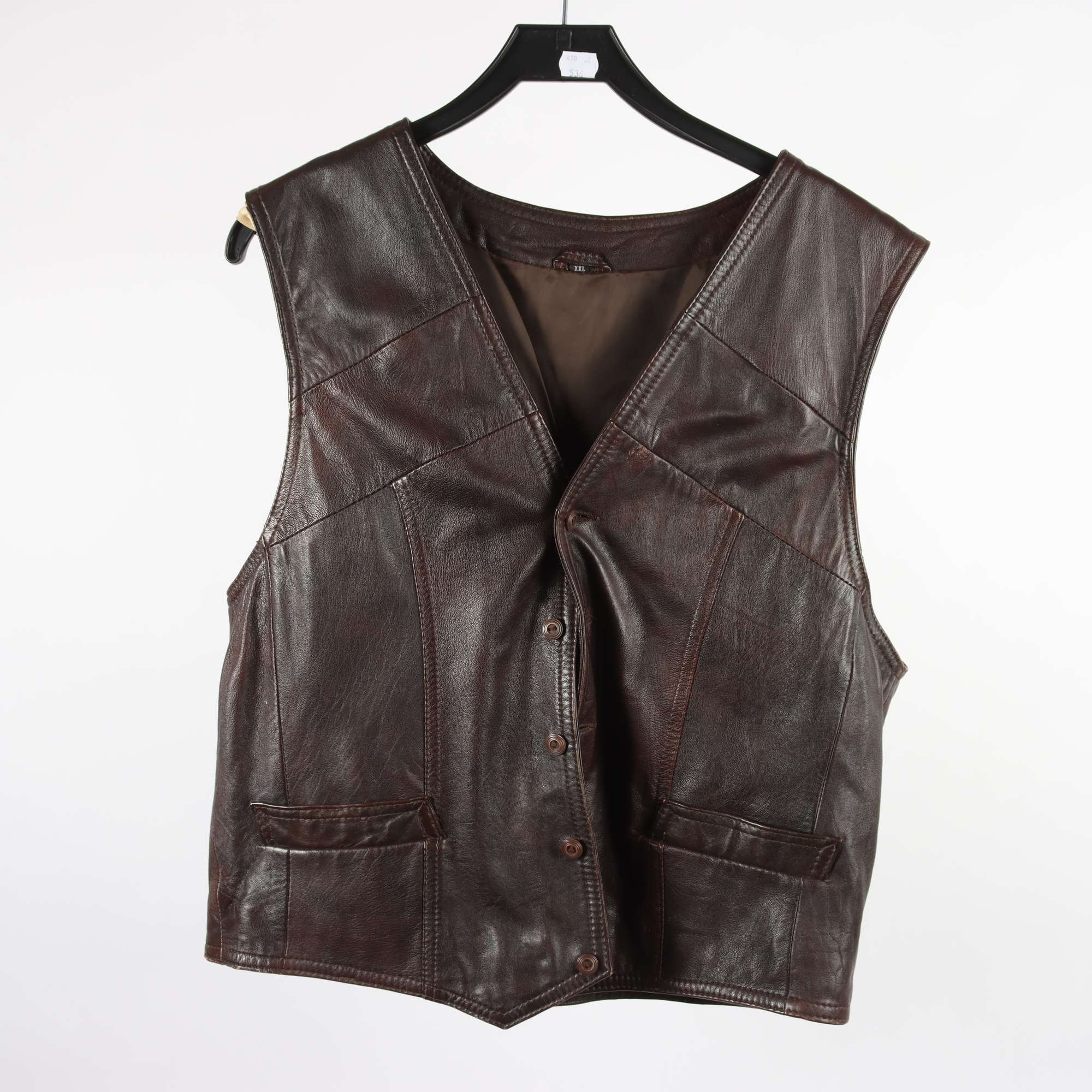 Skinnväst, Okänd, brun, stl. XXL.