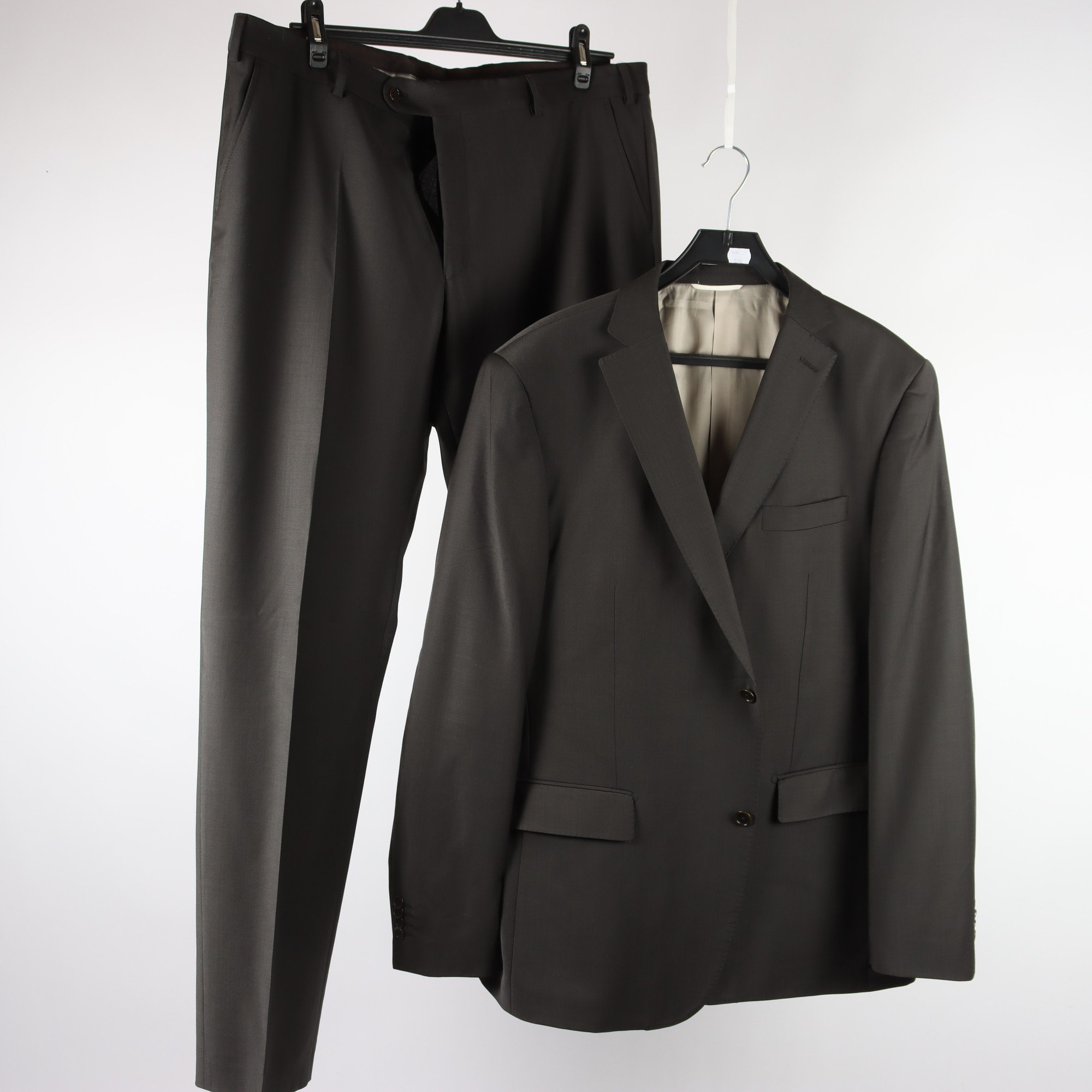 Kostym, Balmain, grå, ullmix, stl. 54/58