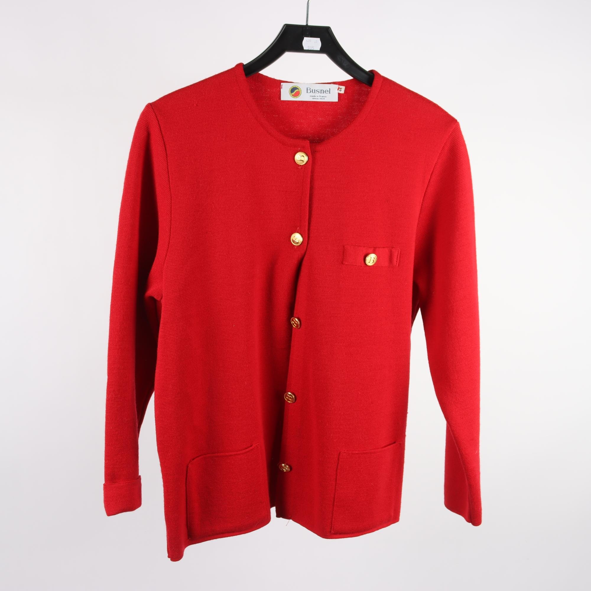 Kofta, Busnel, röd, ull, stl. 44.