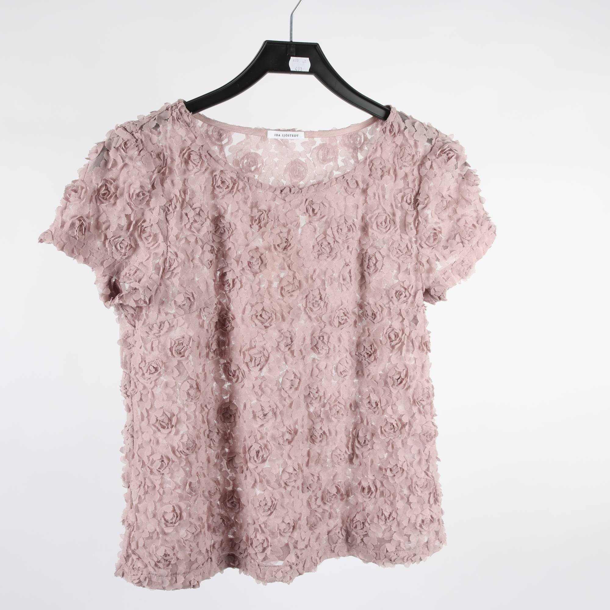 Tröja, Ida Sjöstedt, lila, blommig, nät, stl. 36.