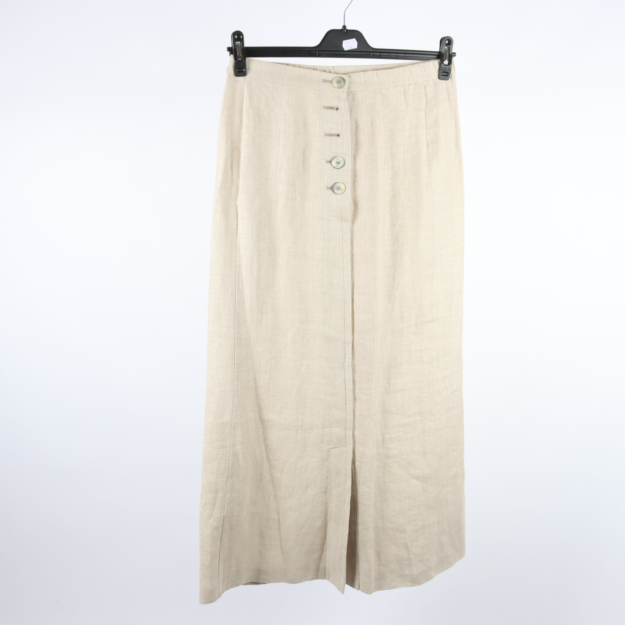 Kjol, K.U.S, beige, lin, stl. 38.