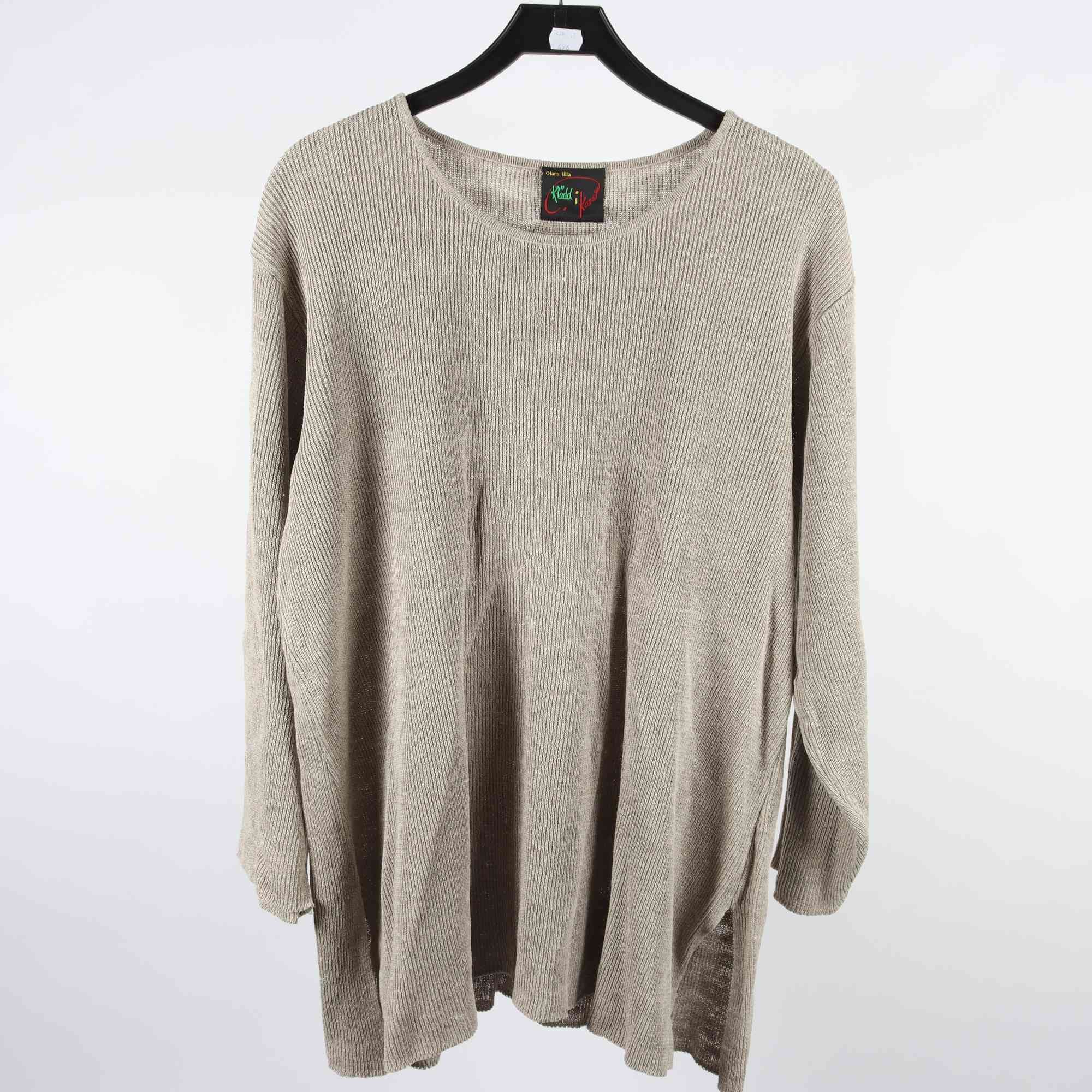 Tröja/tunika, Olars Ulla, beige, lin, stl. ca. L/XL.