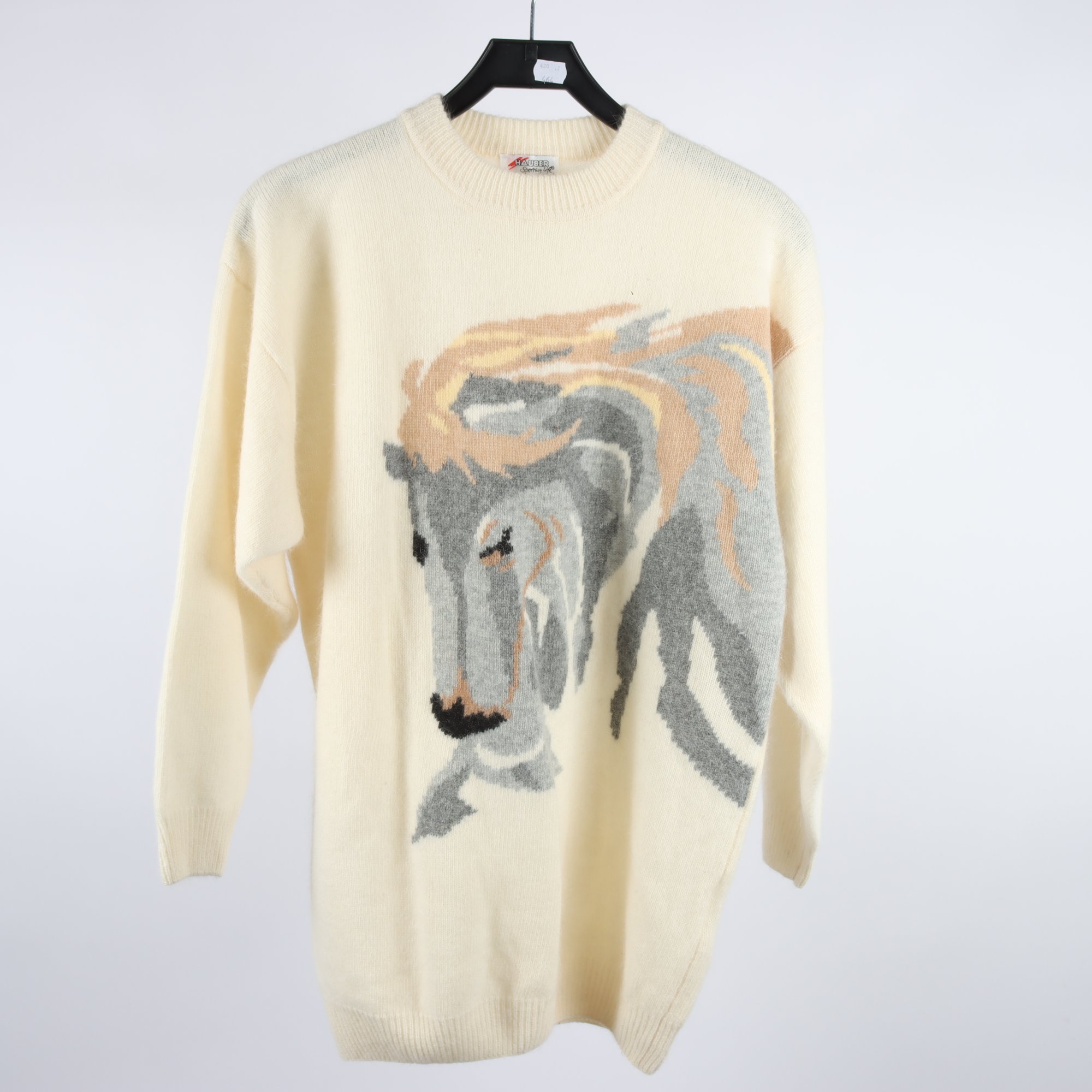 Tröja, Hauber Sporing Life, beige, grå, ull, angora, stl. 40.