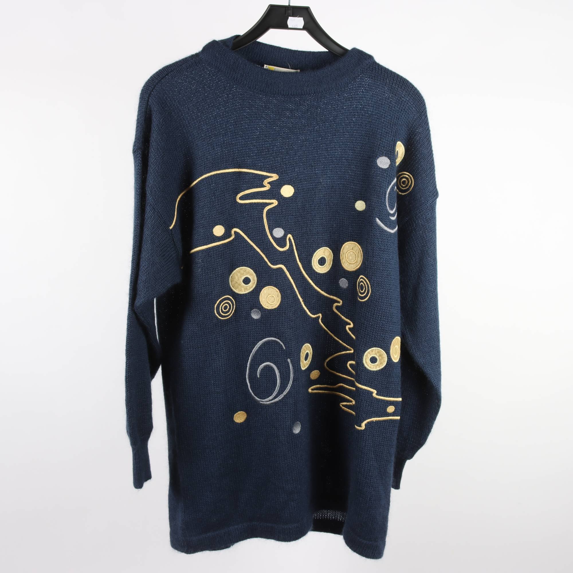 Tröja,Laurèl, blå, guld, mohair, stl. 40.