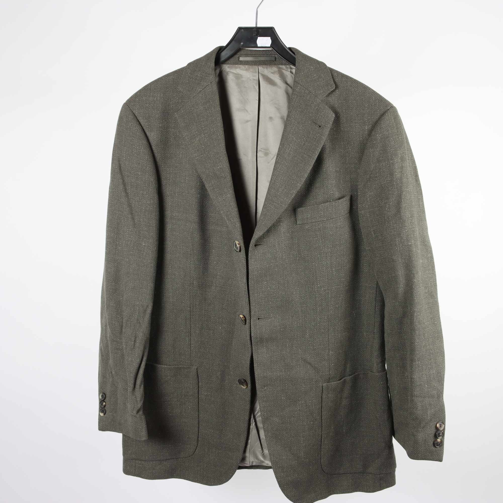 Kavaj, Hugo Boss, grön, ull, lin, stl. 50.