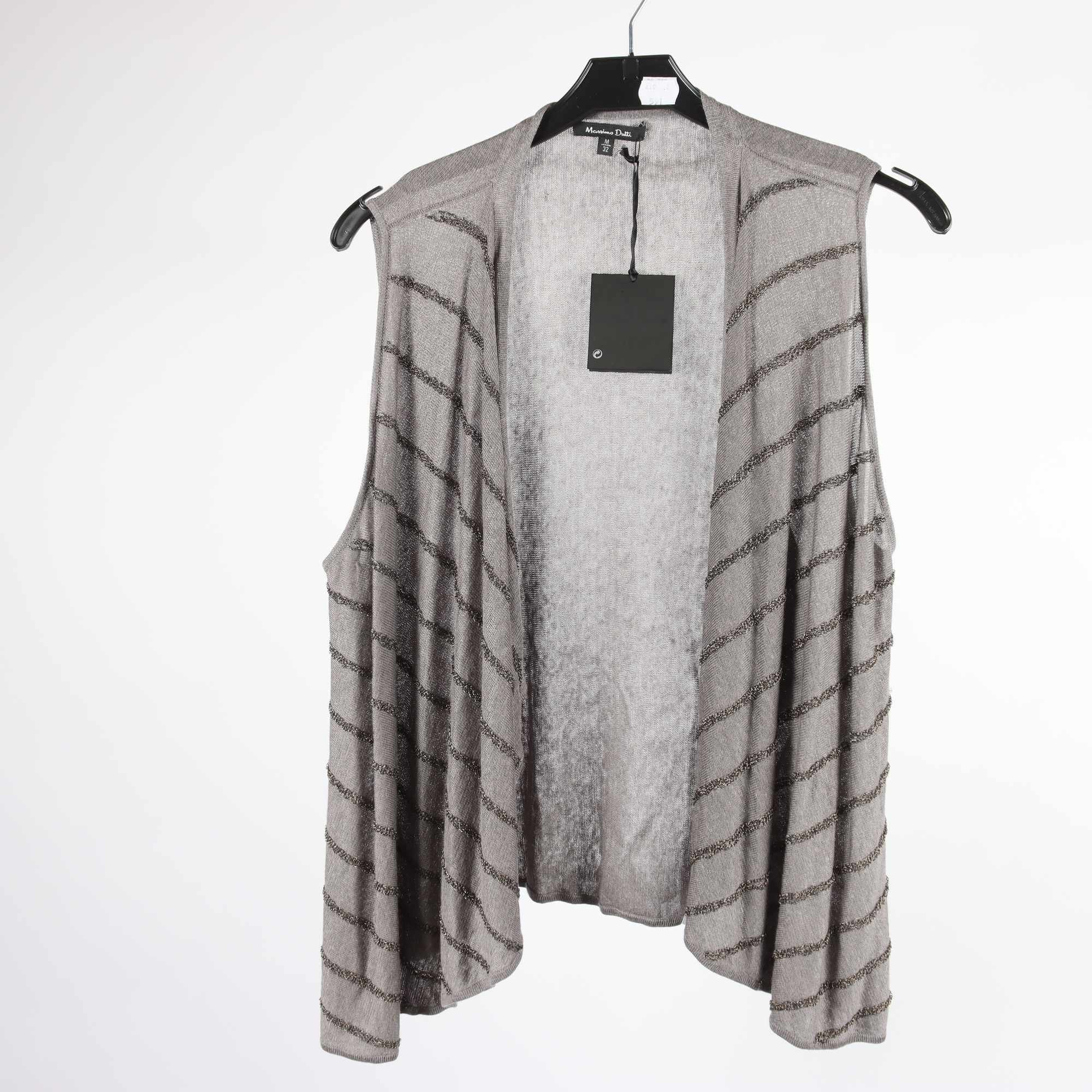 Väst, Massimo Dutti, grå, kedjor, linmix, stl. M.