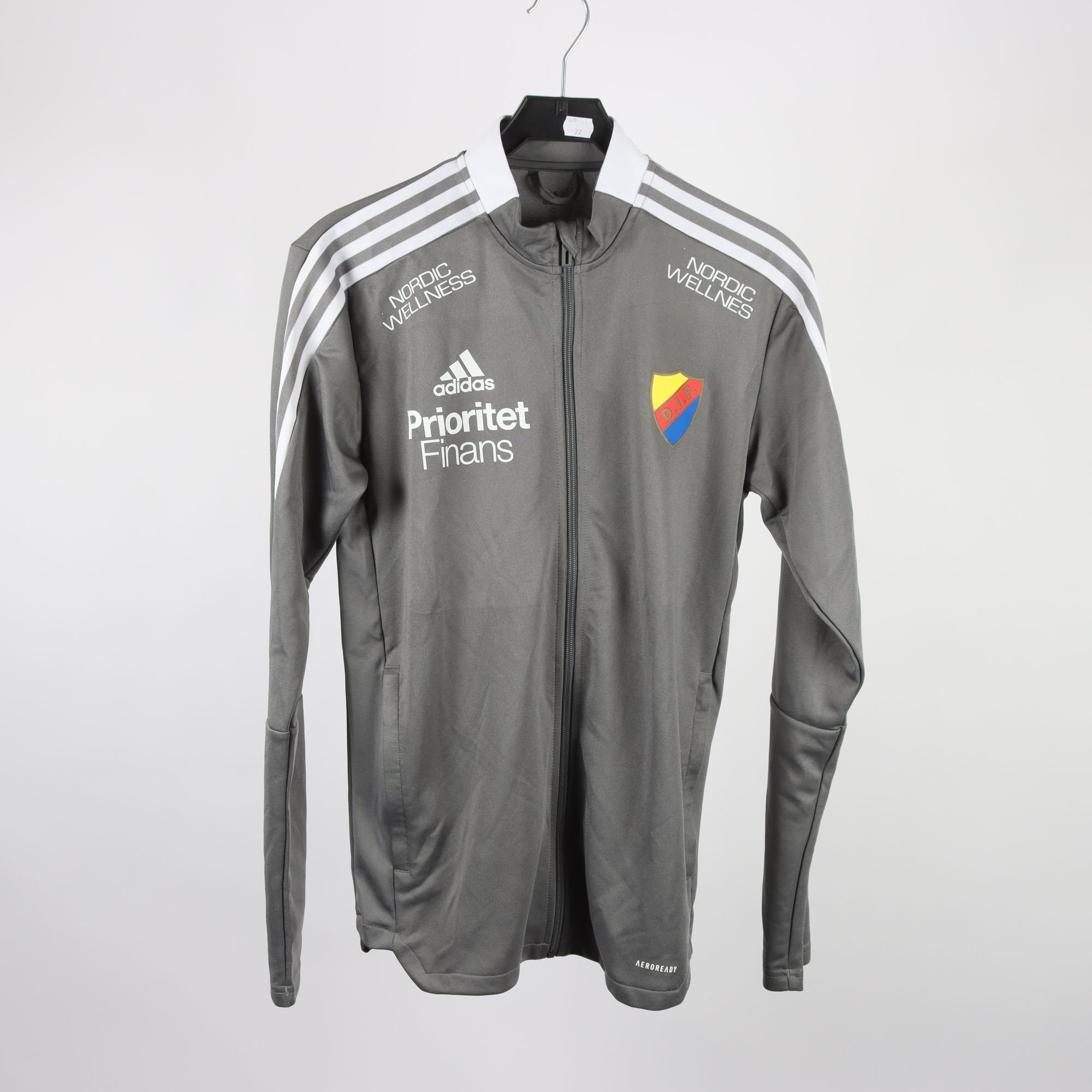 Sportjacka, Adidas, DIF Djurgården, grå, stl. S