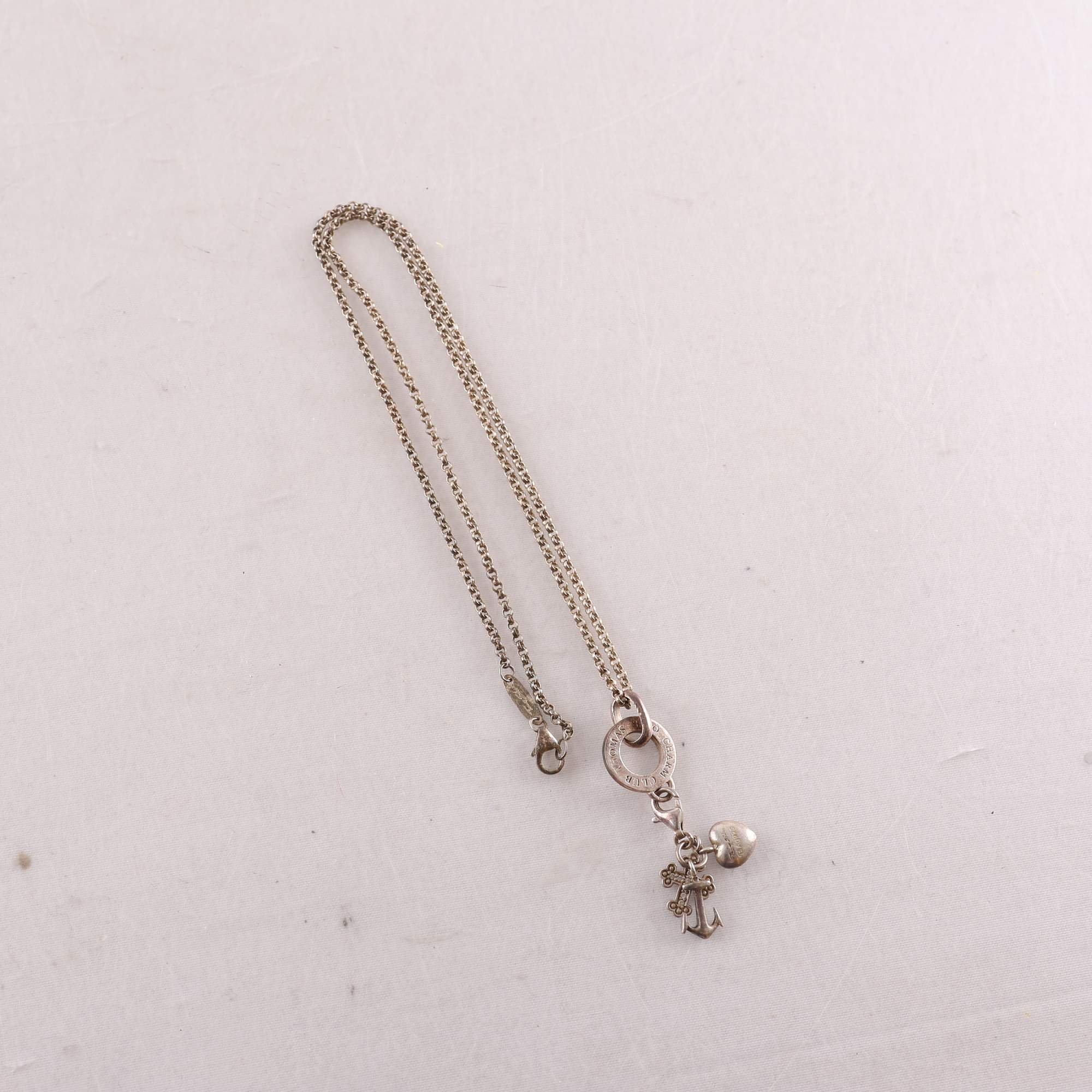 Halsband, Thomas Sabo, Charm: Tro Hopp Kärlek, silver 925.