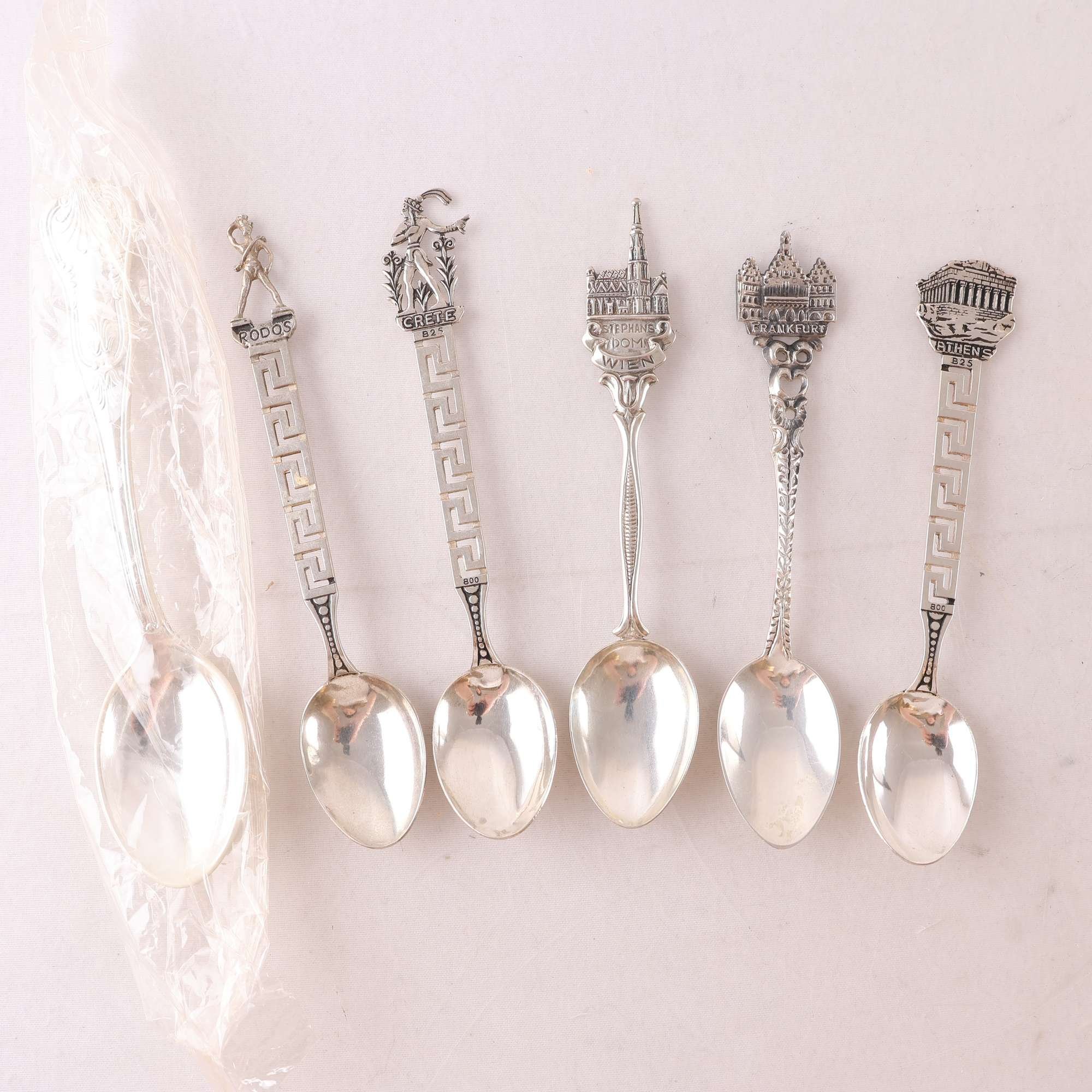 Skedar, Silver, stämplade S, 800. 6 st.