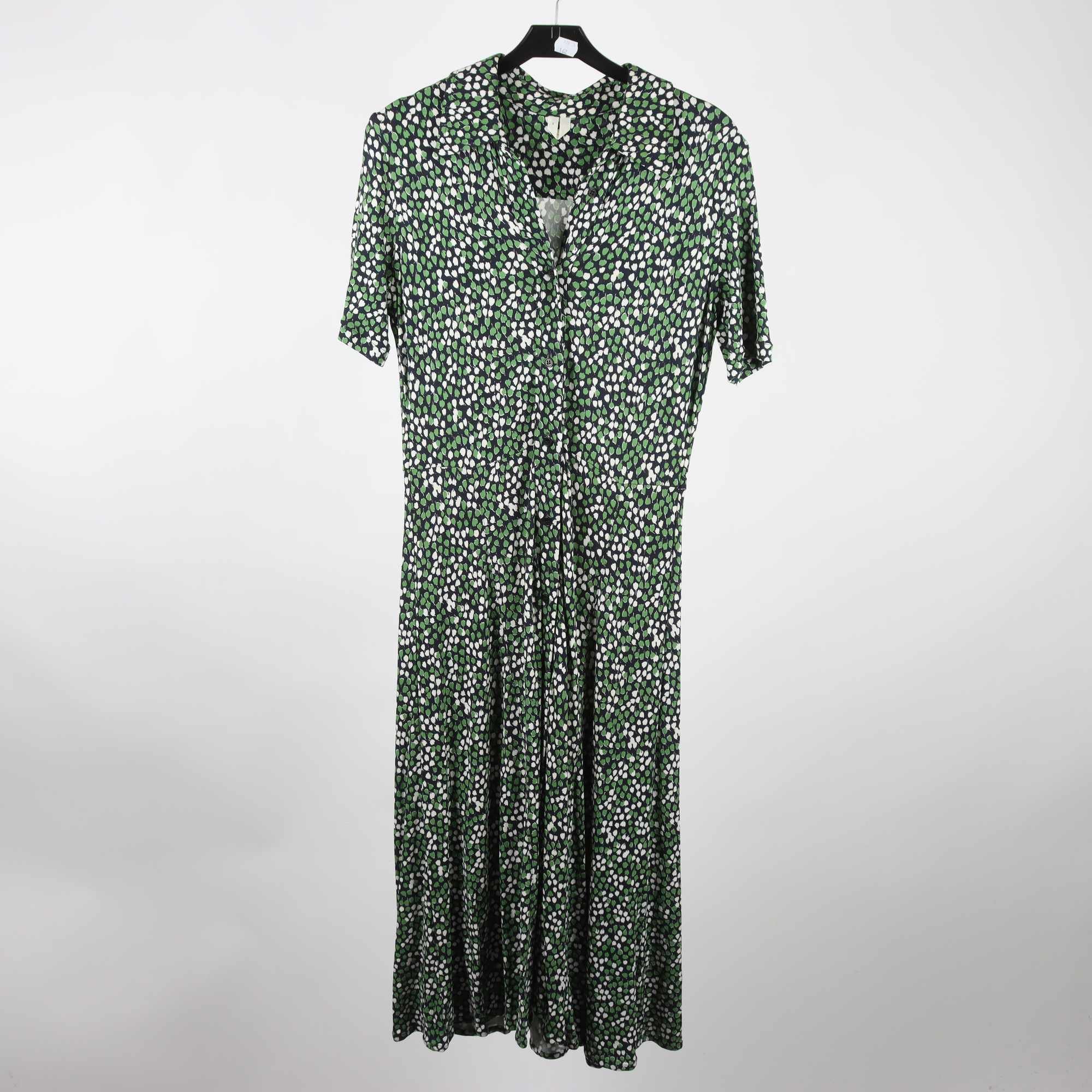 Klänning, Arket, grön, vit, mönstrad, stl. S