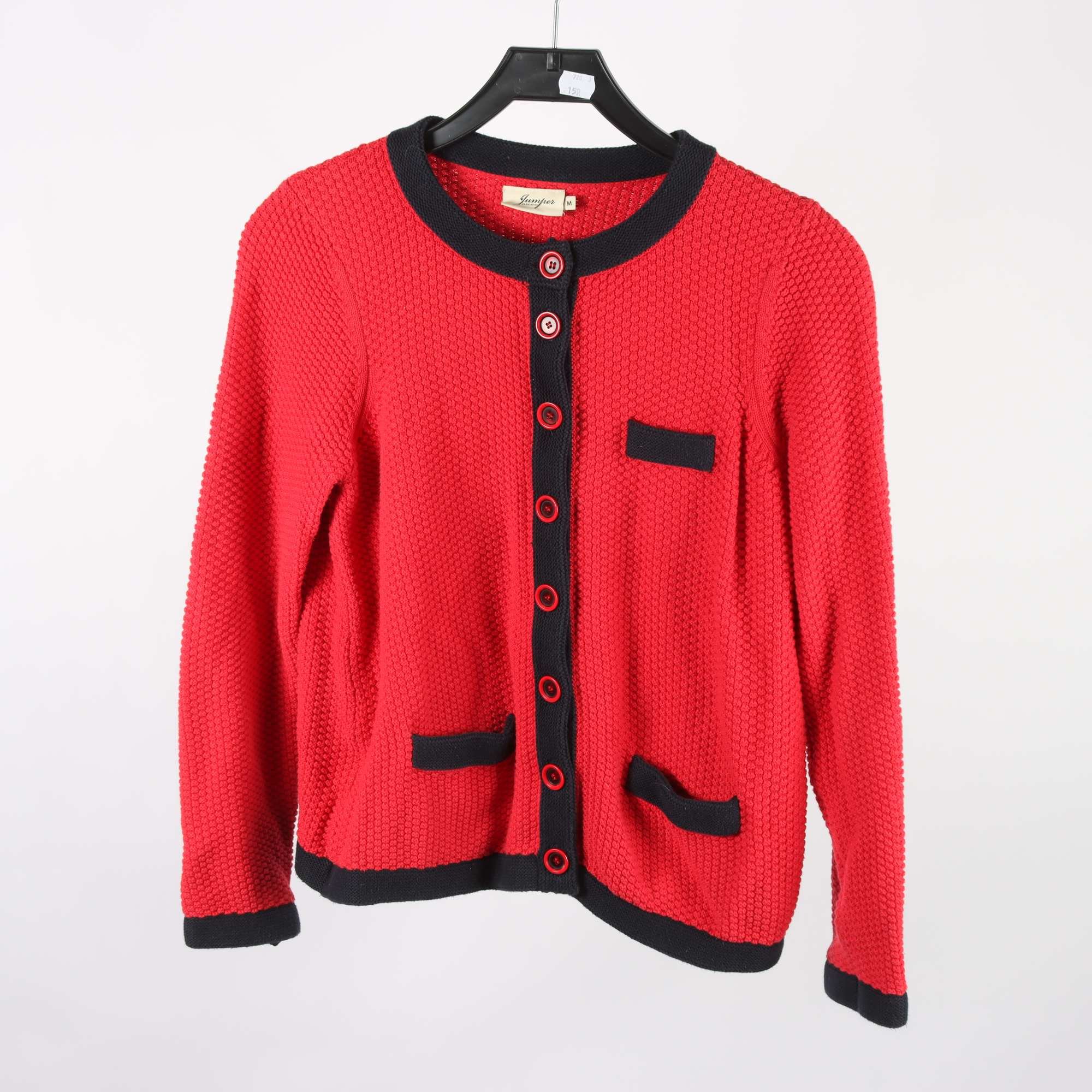 Kofta, Jumperfabriken, röd, blå, stl. M