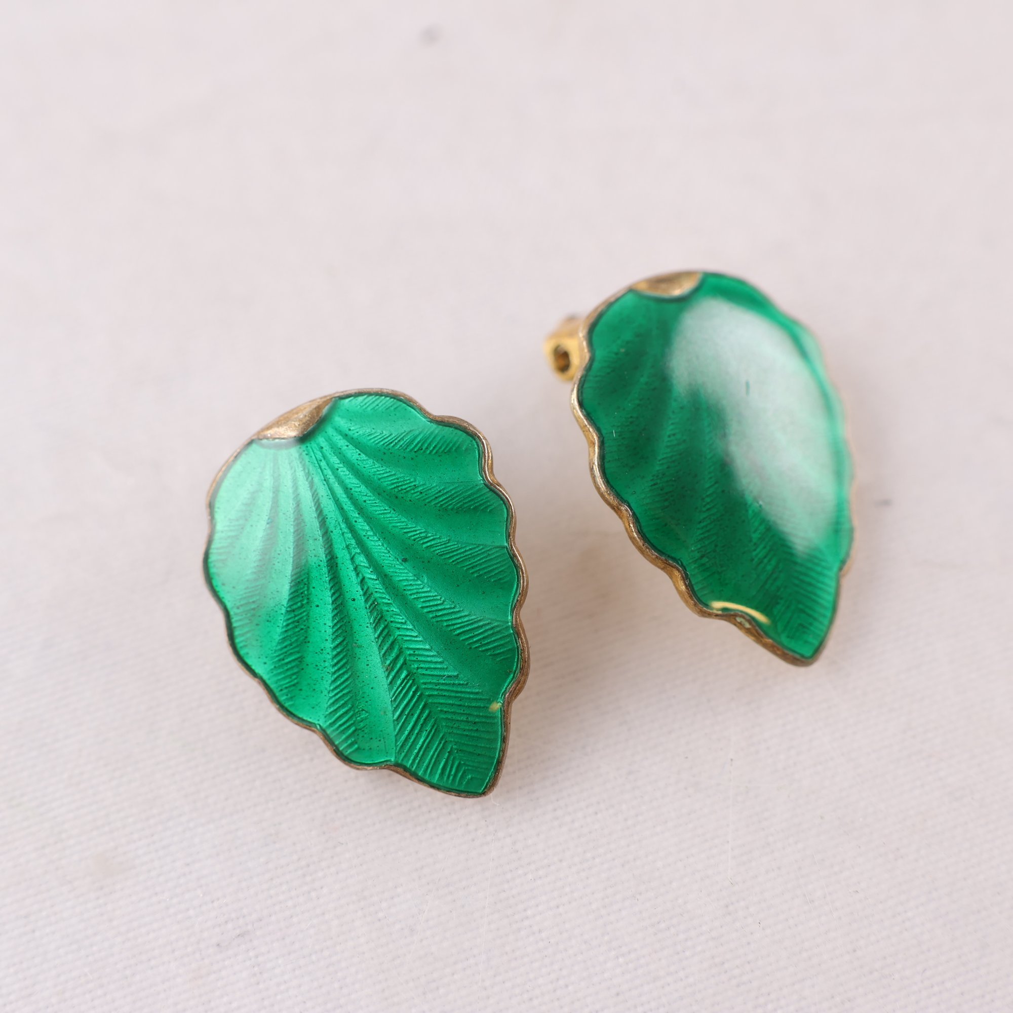 Öronclips, silver, emalj, vikt: 4.6g