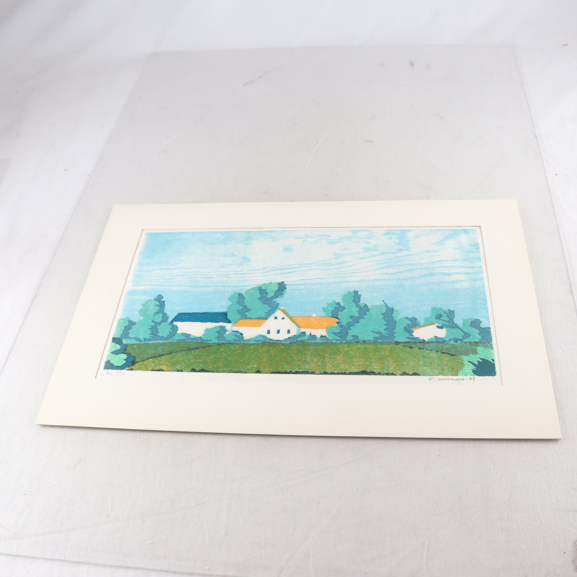 Färglitografi, oinramad, Kurt Ullberger, HC, 3/20, signerad. Samfraktas ej.