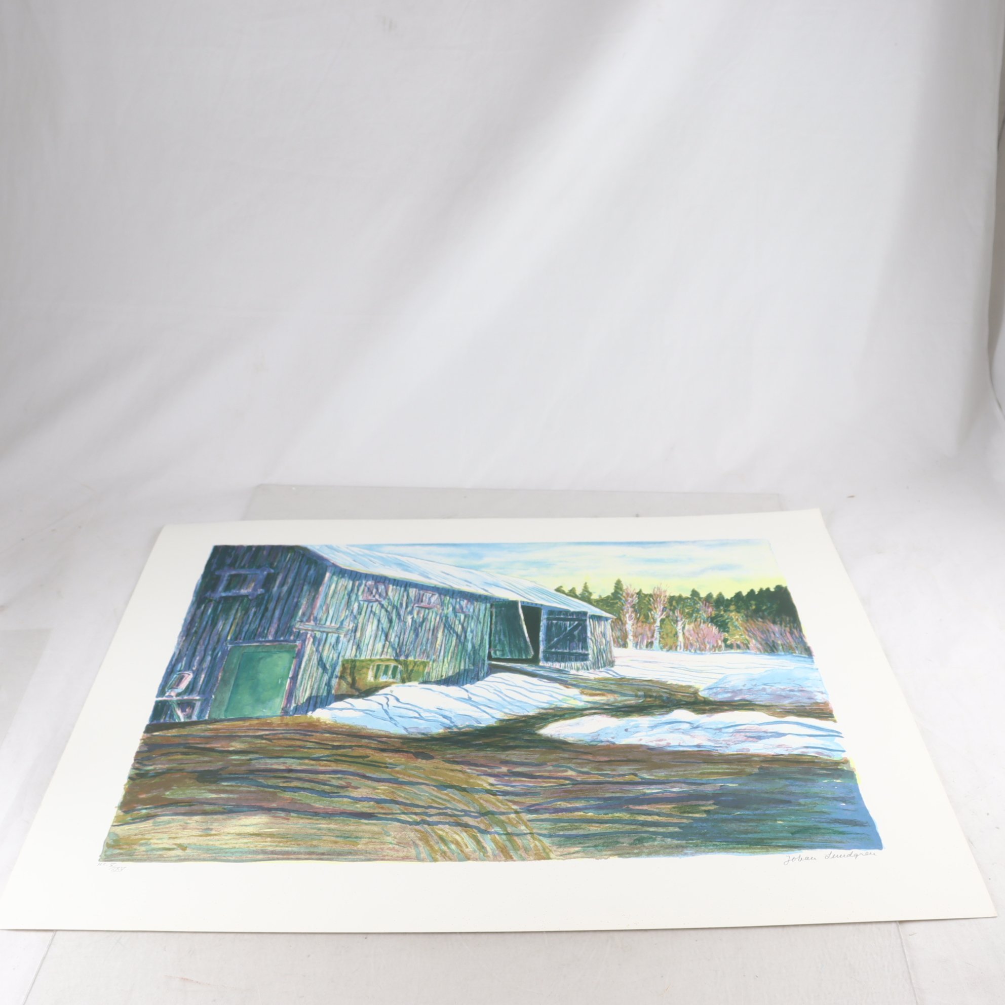 Färglitografi, oinramad, Johan Lundgren, signerad. Endast avhämtning.