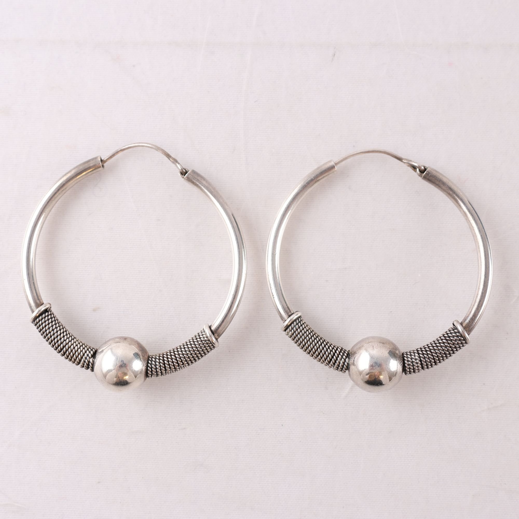 Örhänge, creoler, silver 925, vikt: 9.5g