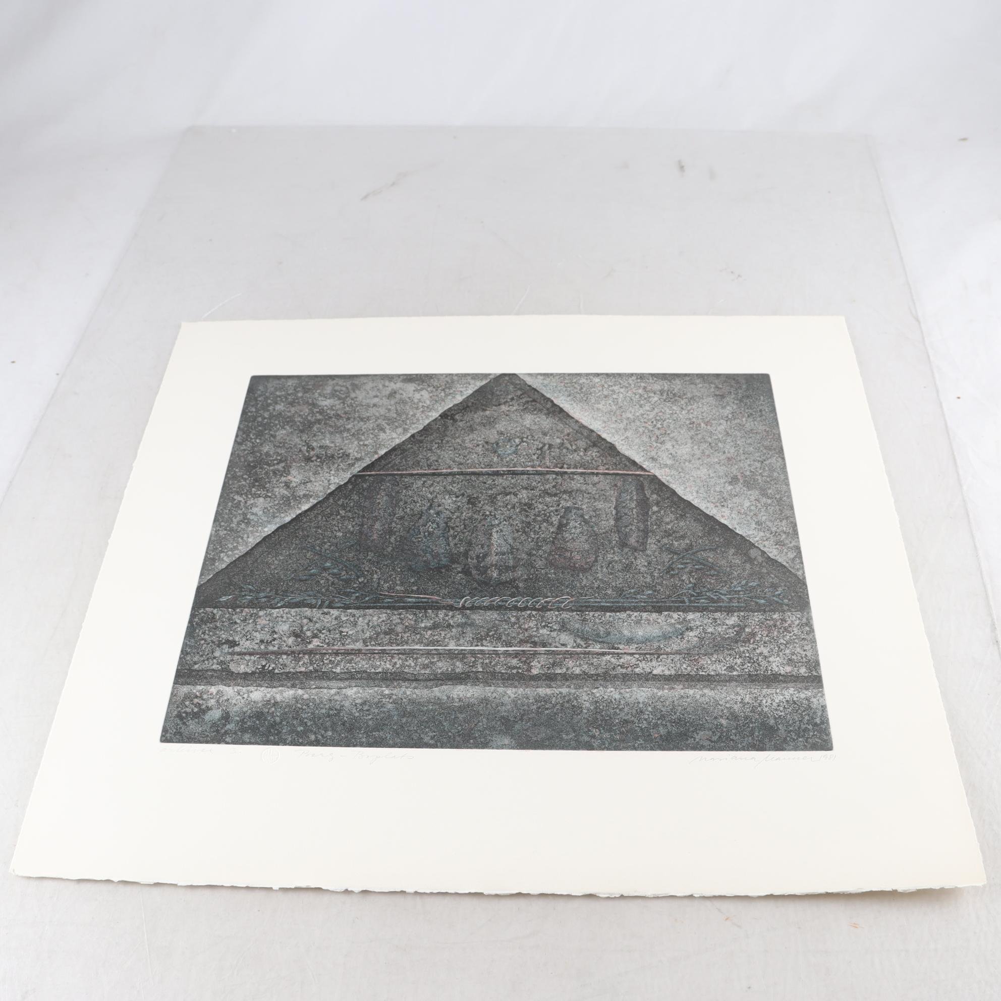 Färglitografi, oinramad, Mariana Manner, signerad, 1981. Samfraktas ej.