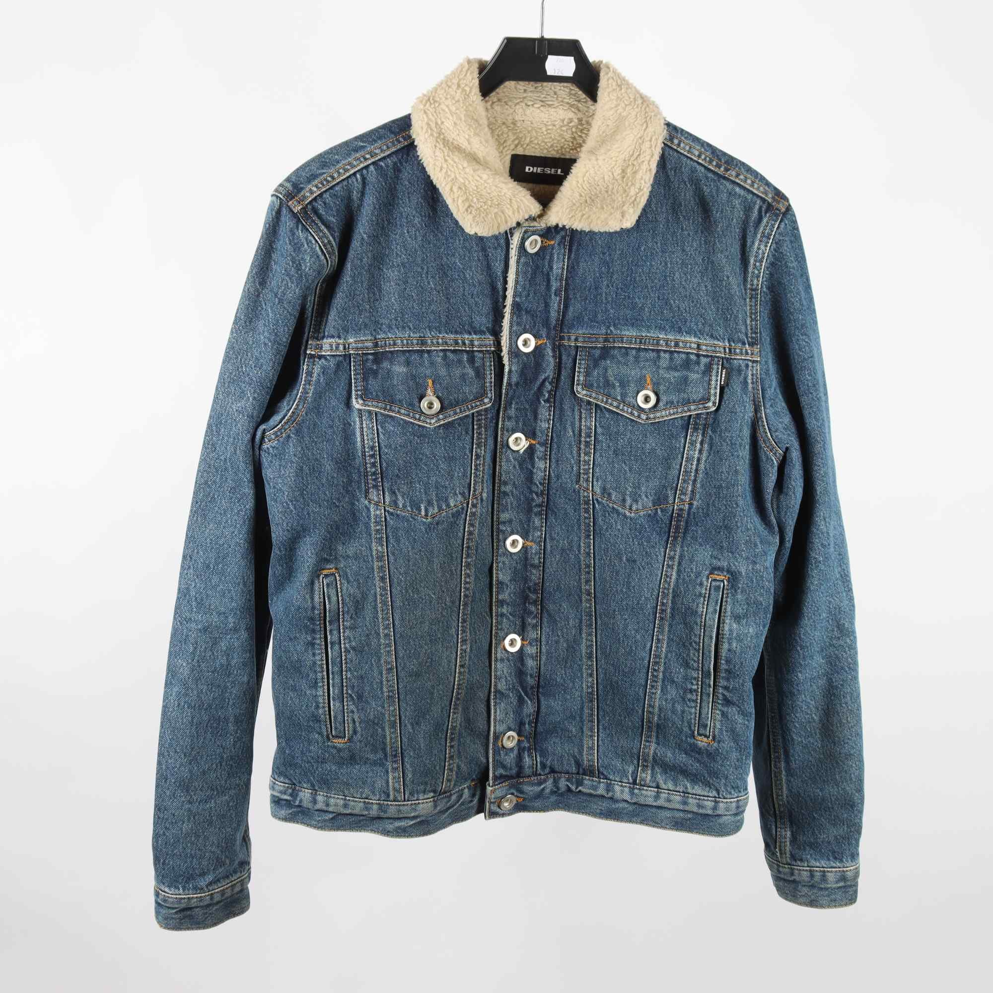 Fodrad Jeansjacka, Diesel, blå, stl. M