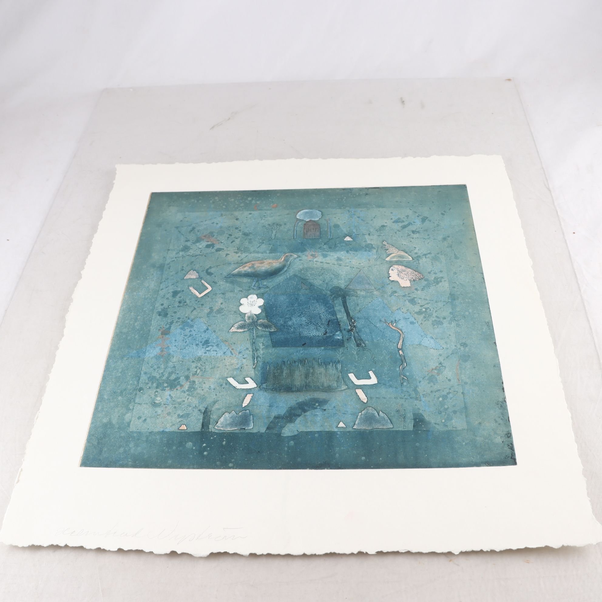 Färglitografi, oinramad, Helmtrud Nyström, Hannover, signerad. Endast avhämtning