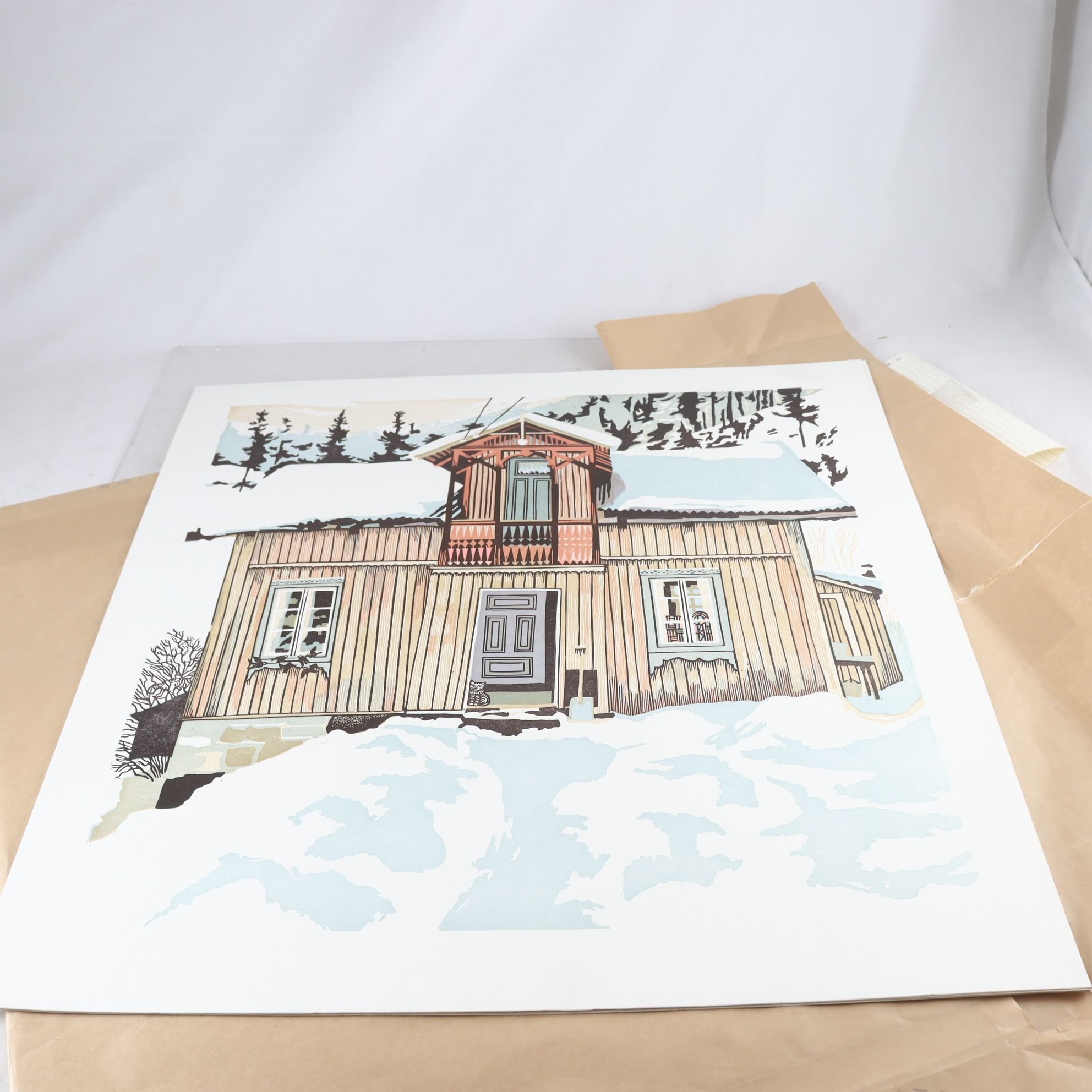 Färglitografier, Glasmålarens hus, Svenolov Ehrén, 3 st. Endast avhämtning.