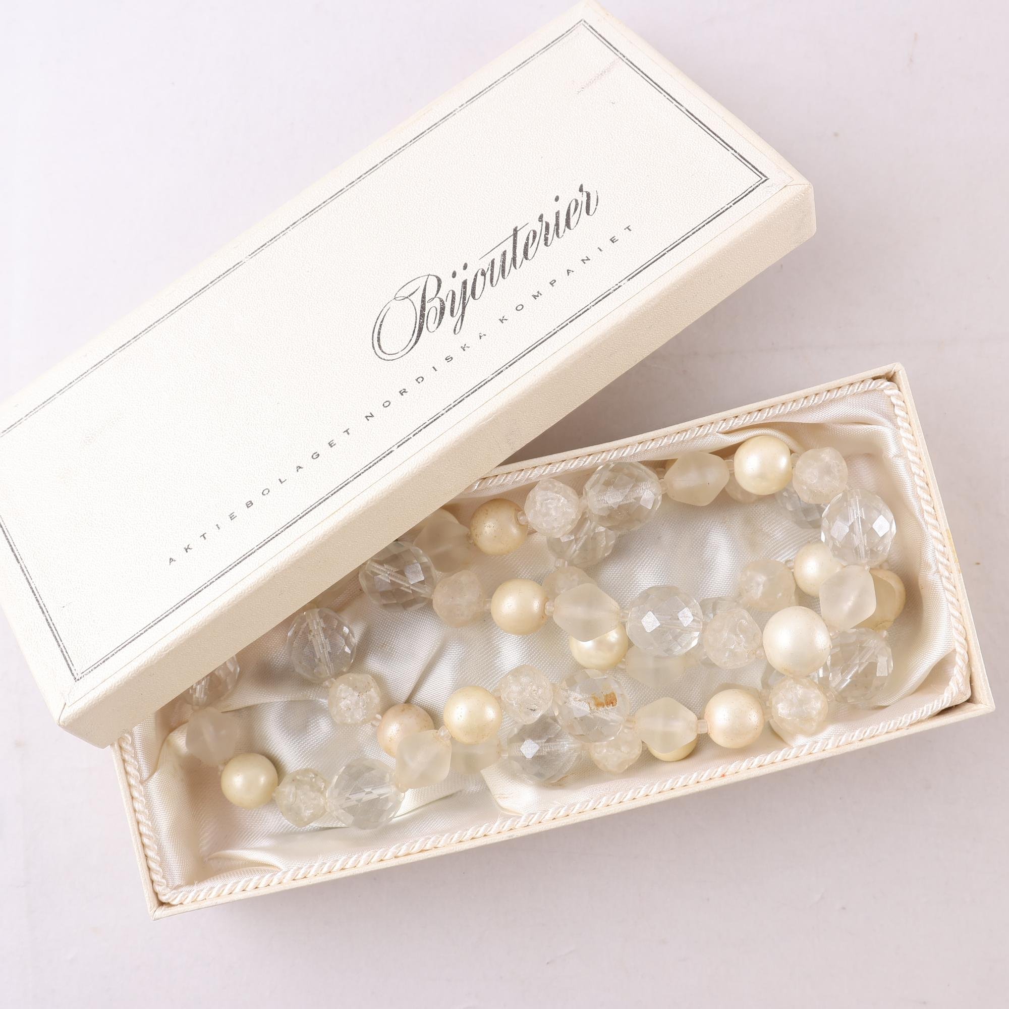 Halsband, bijouteri, slipade glaspärlor, NK Nordiska Kompaniet, vintage