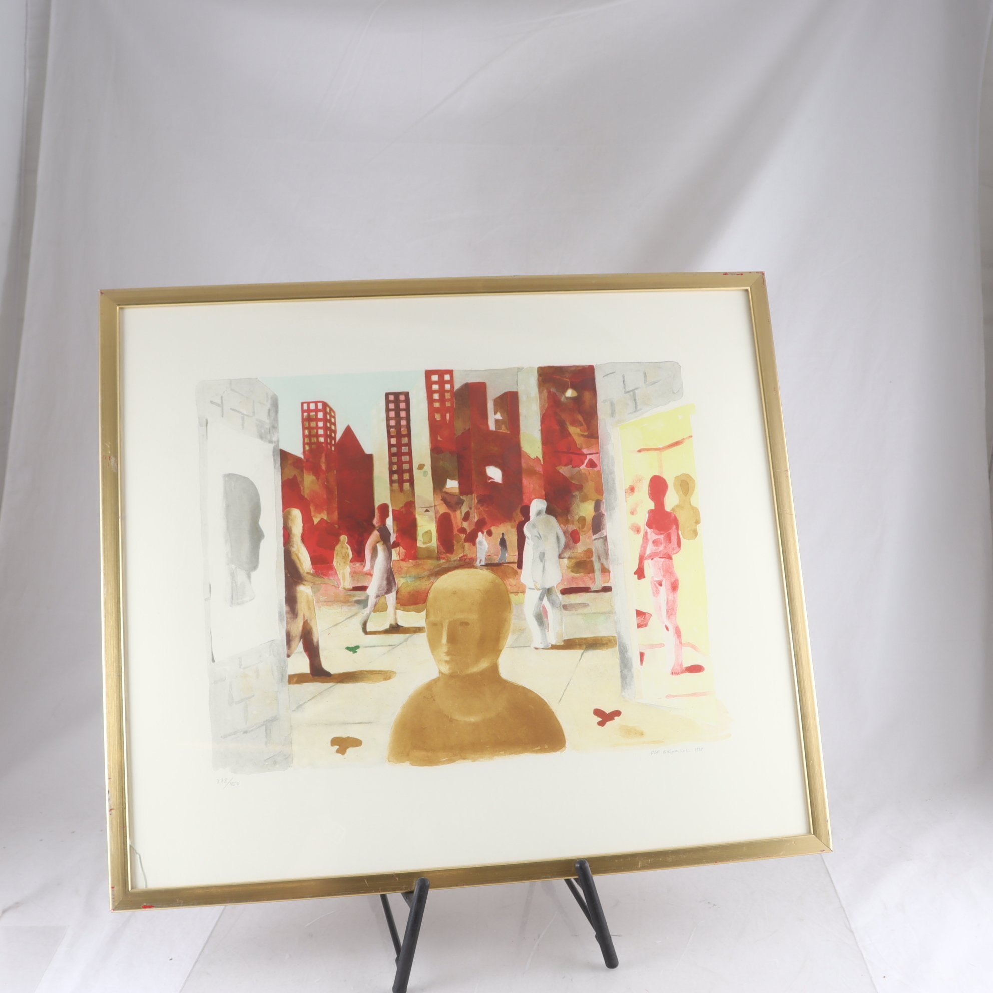 Färglitografi, Dagvandrarna, Ulf Gripenholm, 278/450, 1978. Endast avhämtning