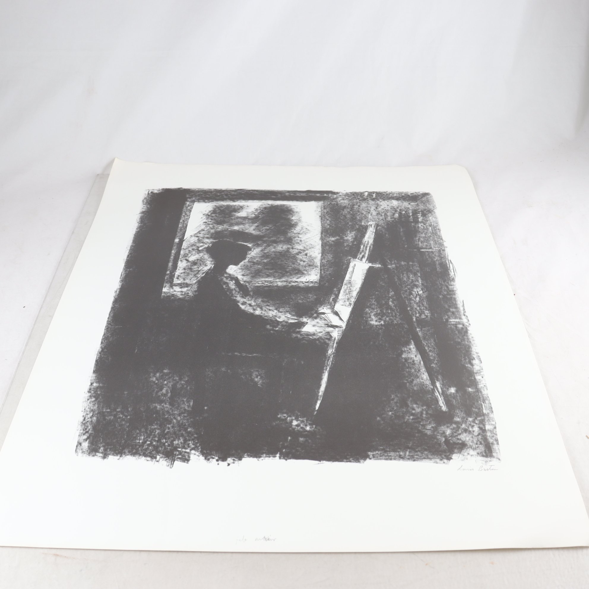 Etsning, oinramad, Louis Bastin, (1912-1979), signerad. Endast avhämtning.