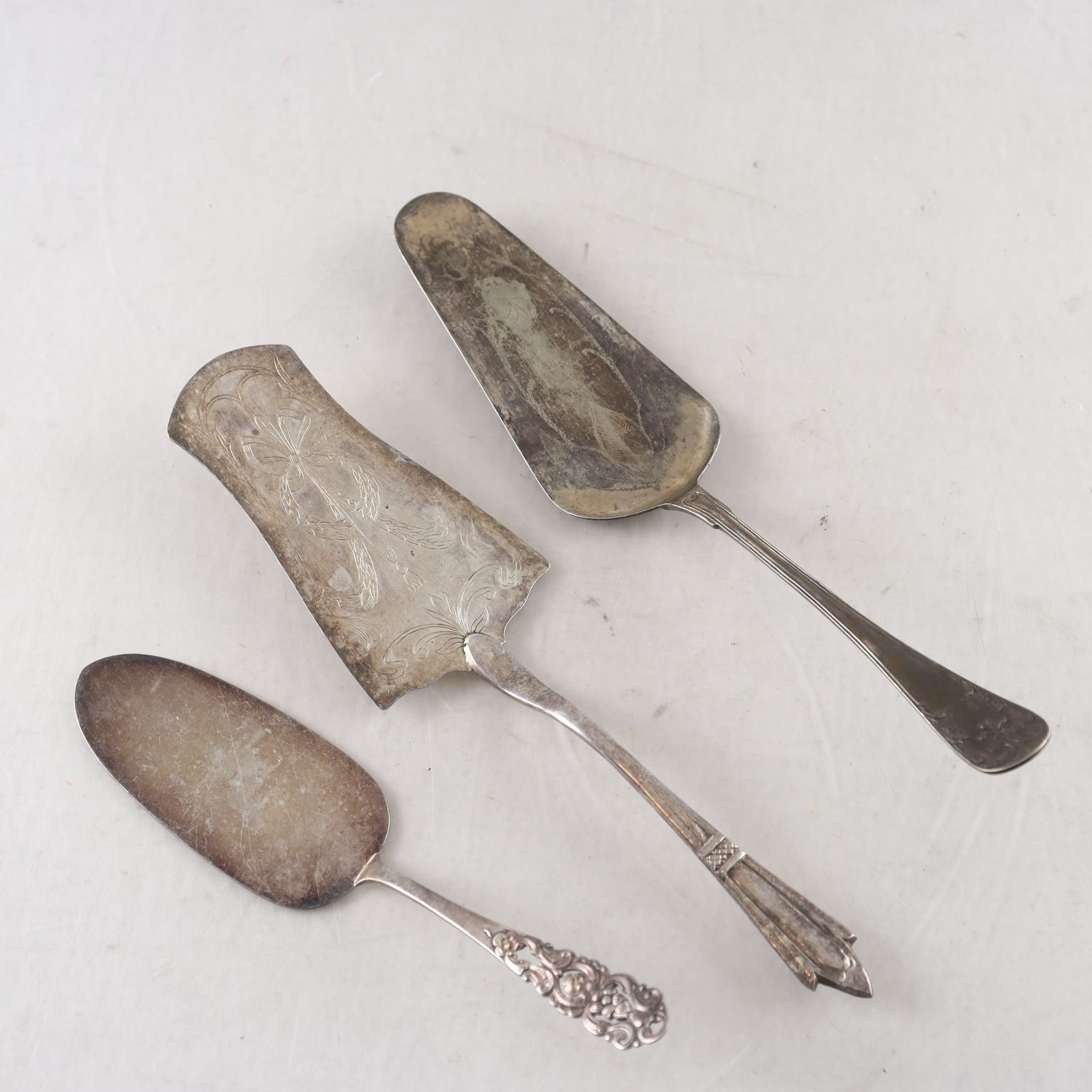 Tårtspadar, nysilver, 3 st