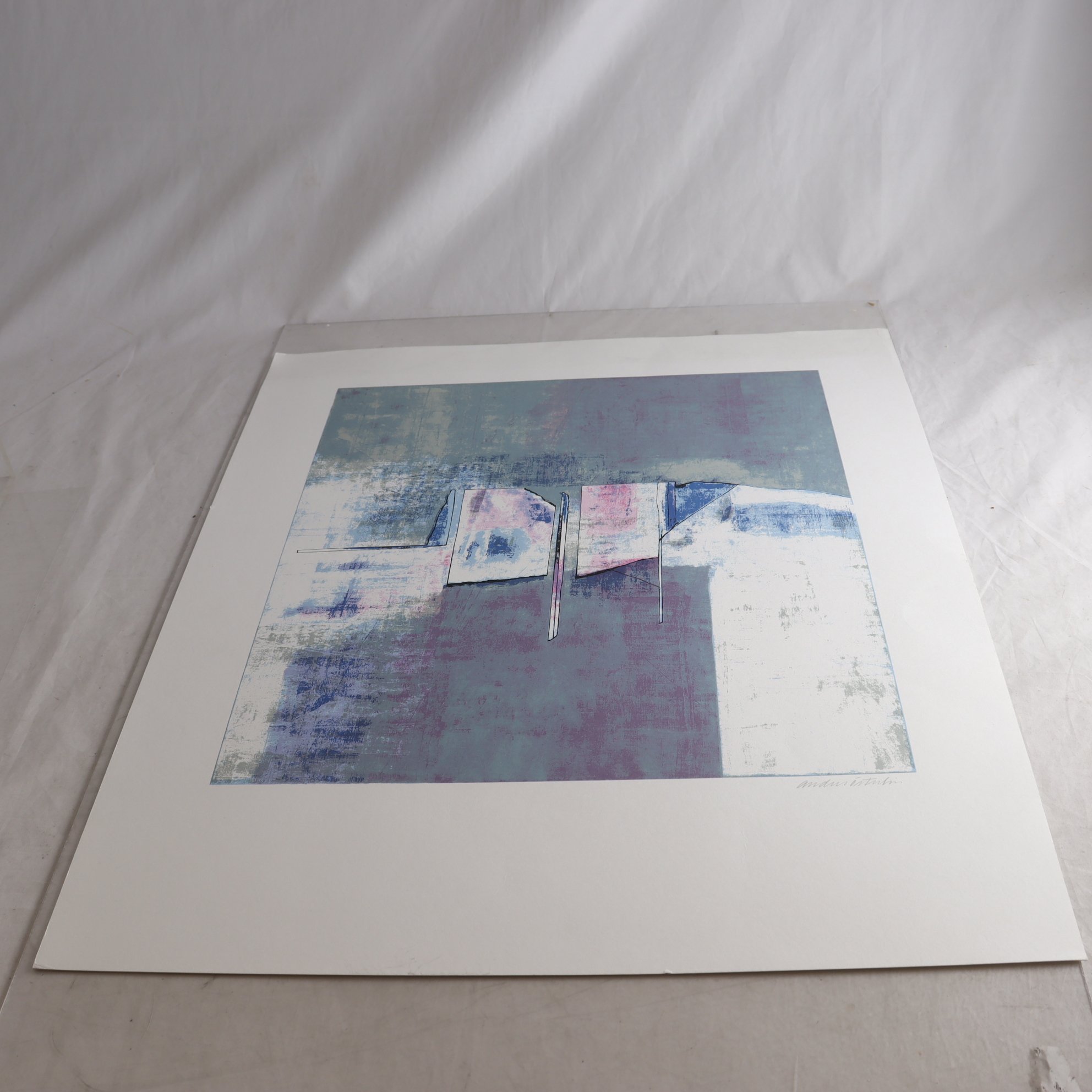 Färglitografi, Anders Österlin, (1926-2011), signerad. Endast avhämtning.