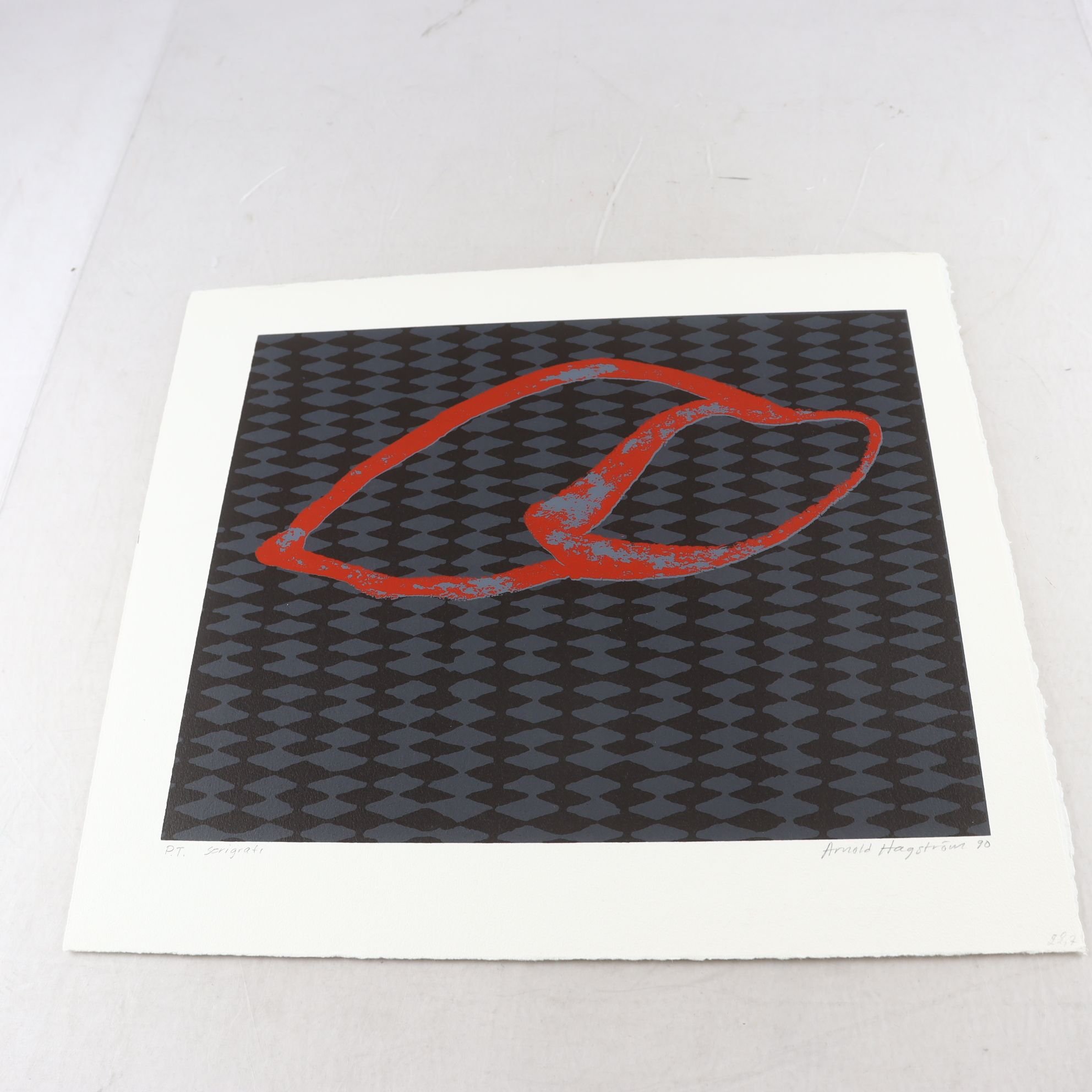 Färgserigrafi, oinramad, P.T. Arnold Hagström, (f. 1958), 1990. Samfraktas ej.