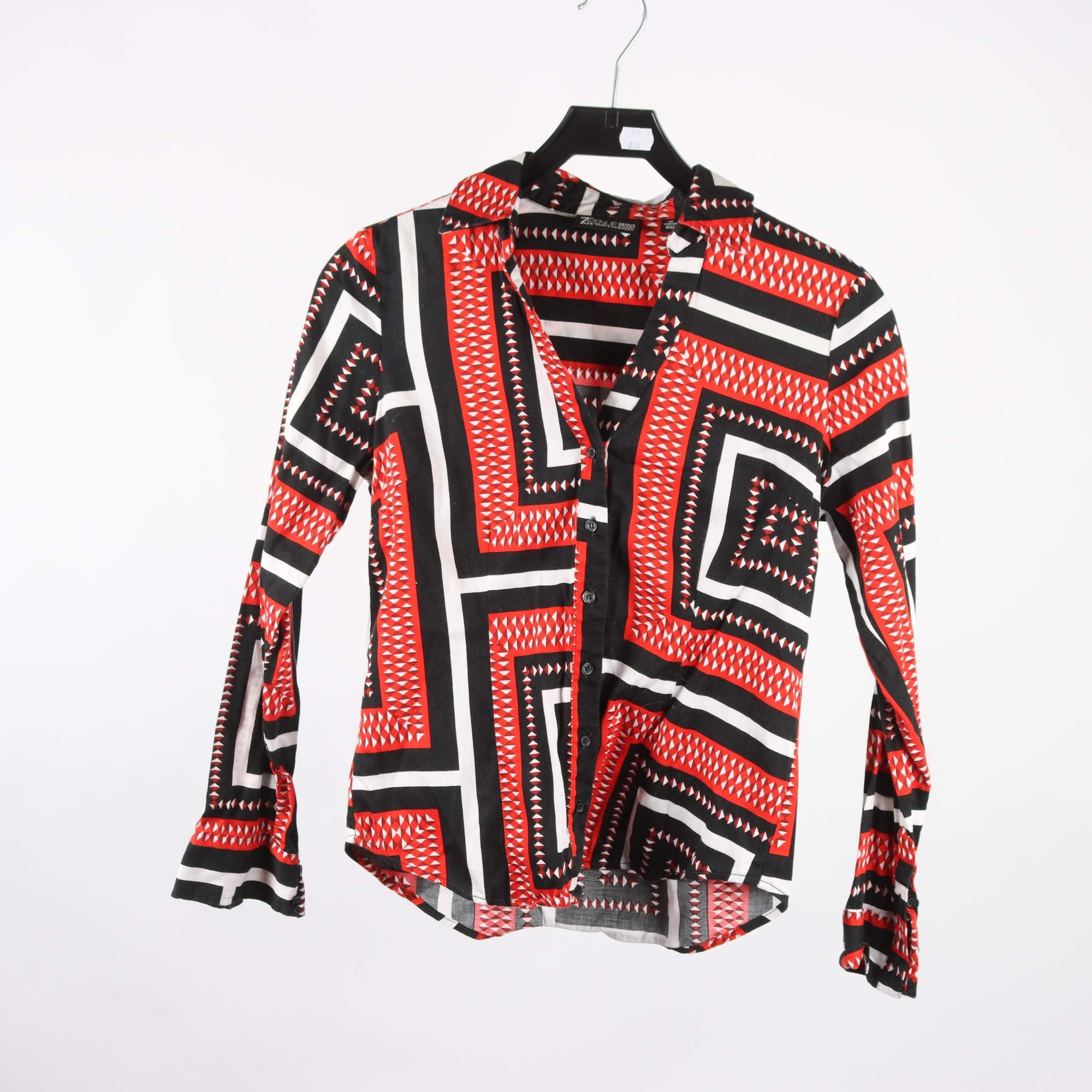 Blus, 7TH Avenue New York, röd, vit, svart. mönstrad, stl. XS