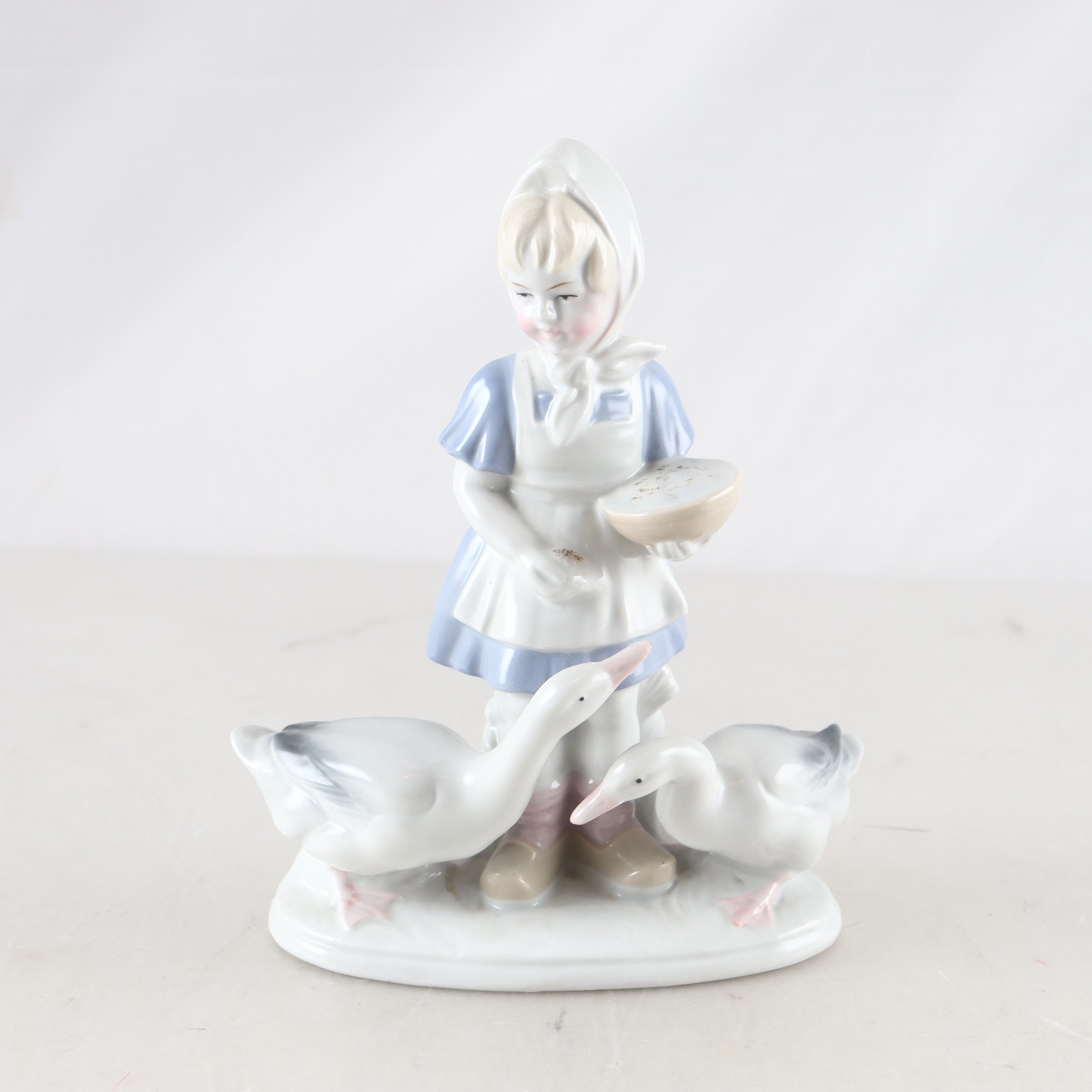 Figurin, flicka med gäss, Wagner & Apel, Tyskland