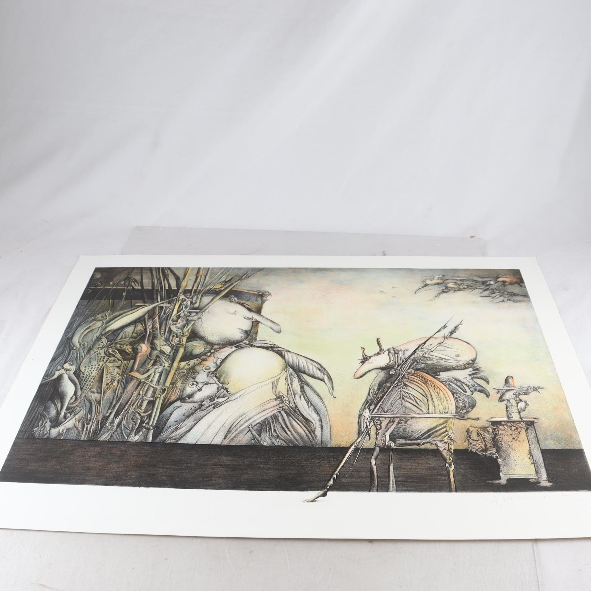 Färglitografi, oinramad, Sven Erik Johansson, 1989. Endast avhämtning.