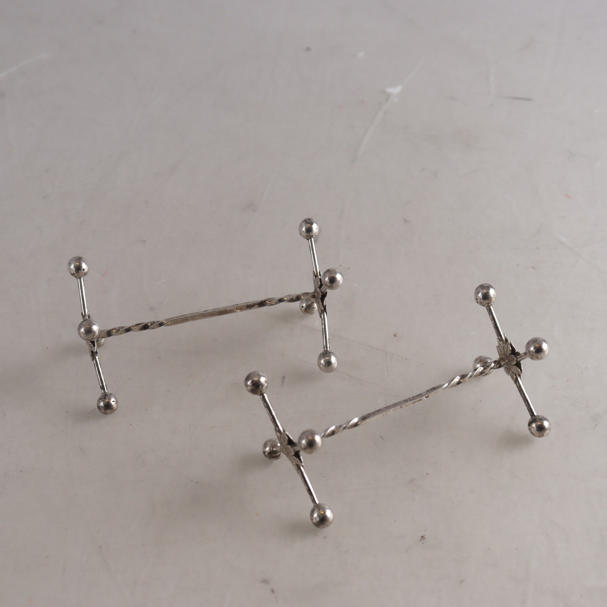 Knivlägg, silver, HLB, kontrollstämplade, 2 st