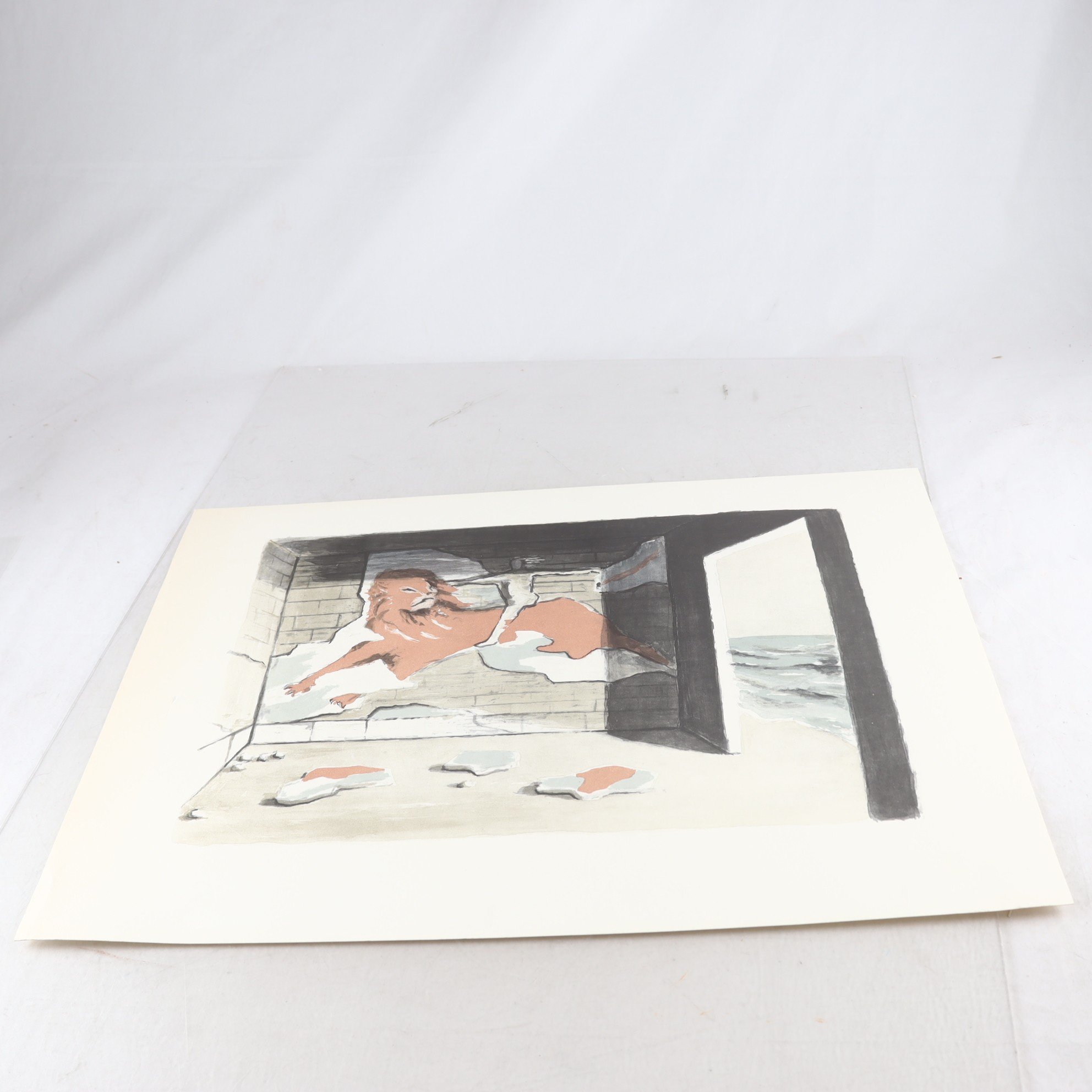 Färglitografi, oinramad, Gösta Ehrenberg, (f. 1923), osignerad. Samfraktas ej.