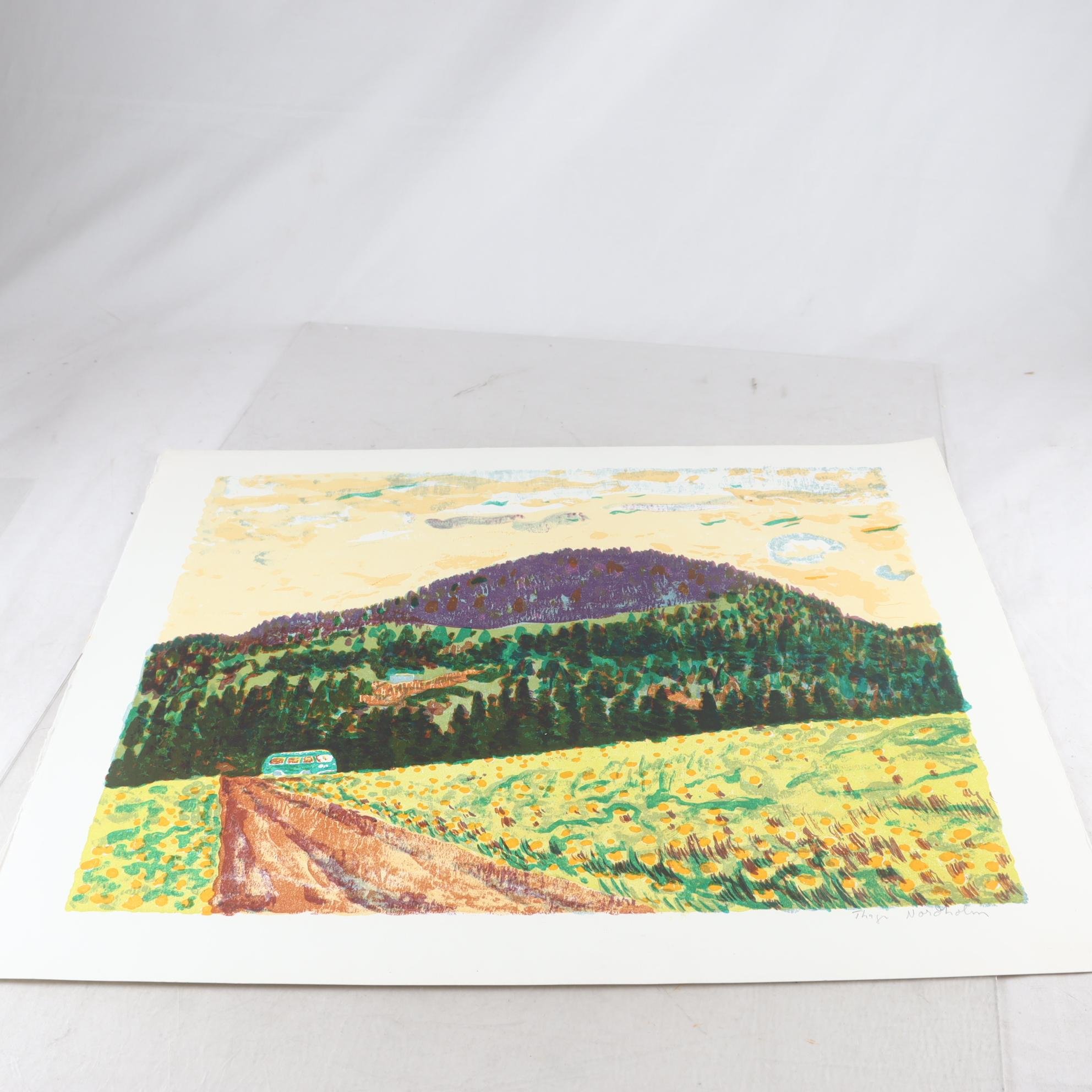 Färglitografi, oinramad, Thage Nordholm, (1927-1990), signerad. Samfraktas ej.