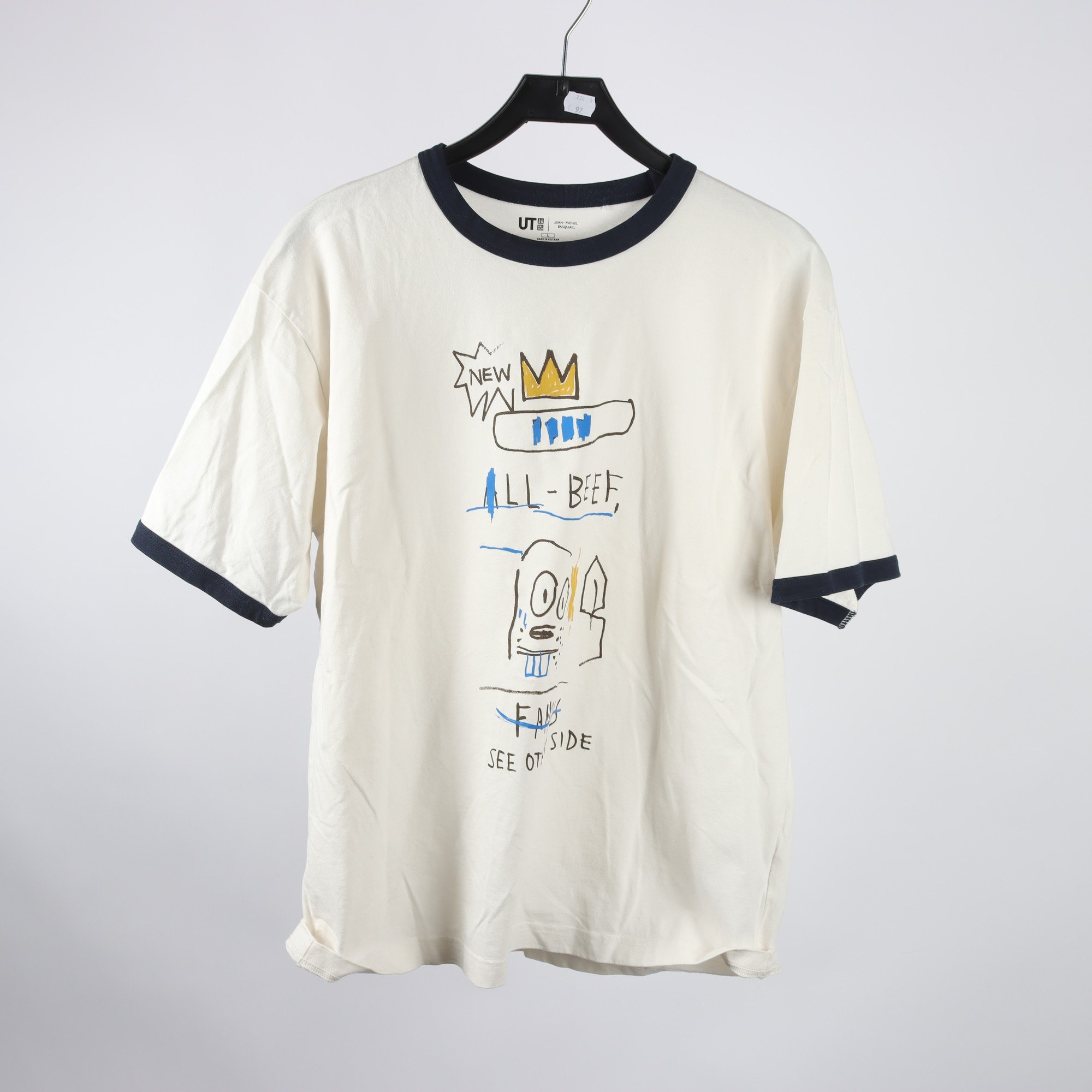 T-shirt, Uniqlo x Jean Michel Basquiat, vit, stl. L