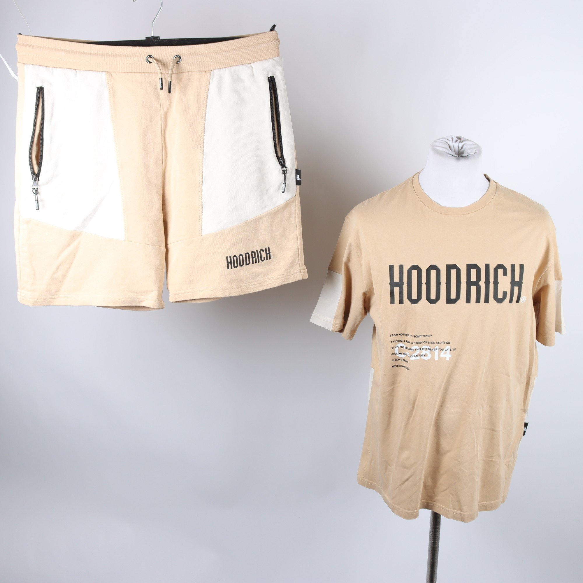 Shorts+t-shirt, Hoodrich, beige, stl. L.